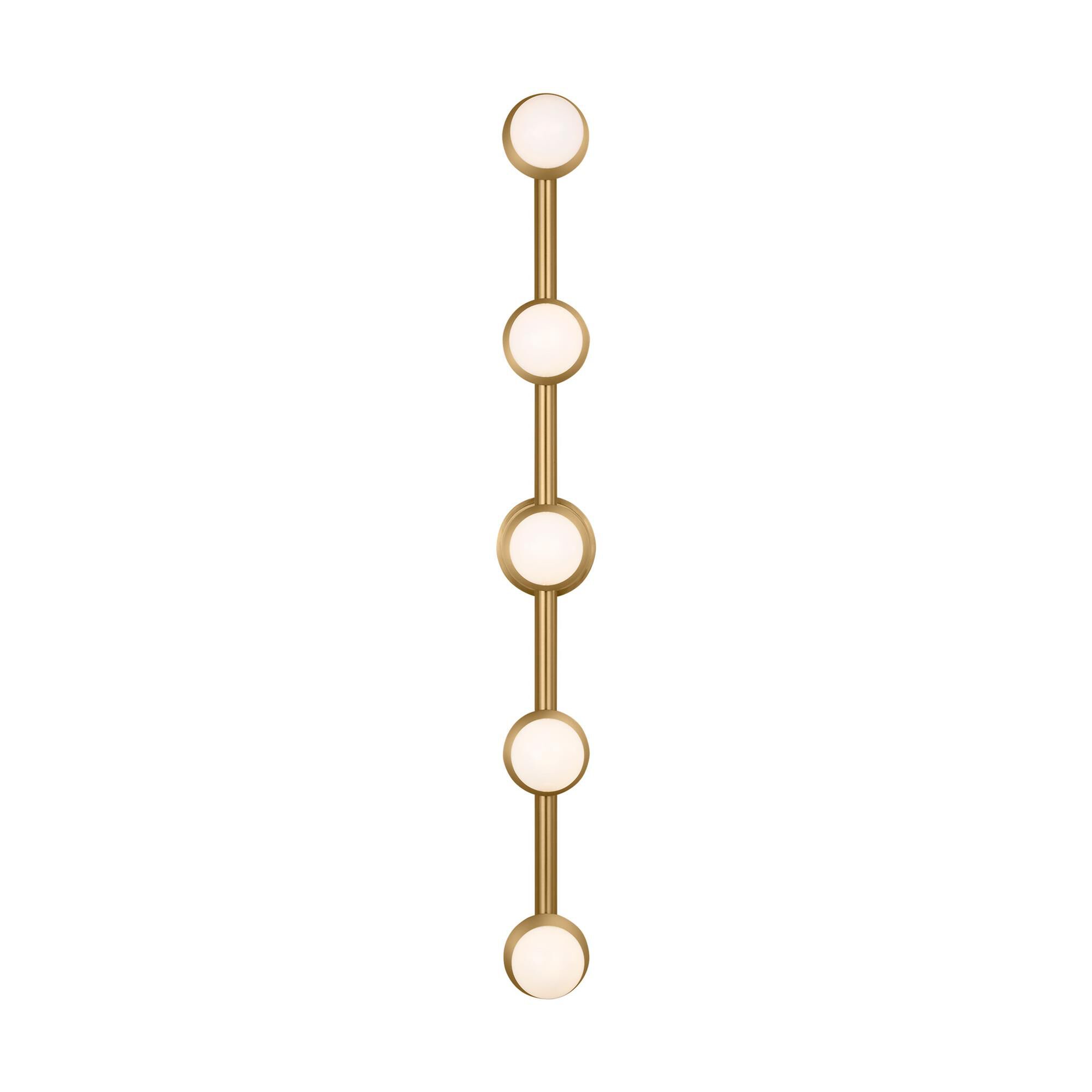 Shown in Burnished Brass finish and Milk glass