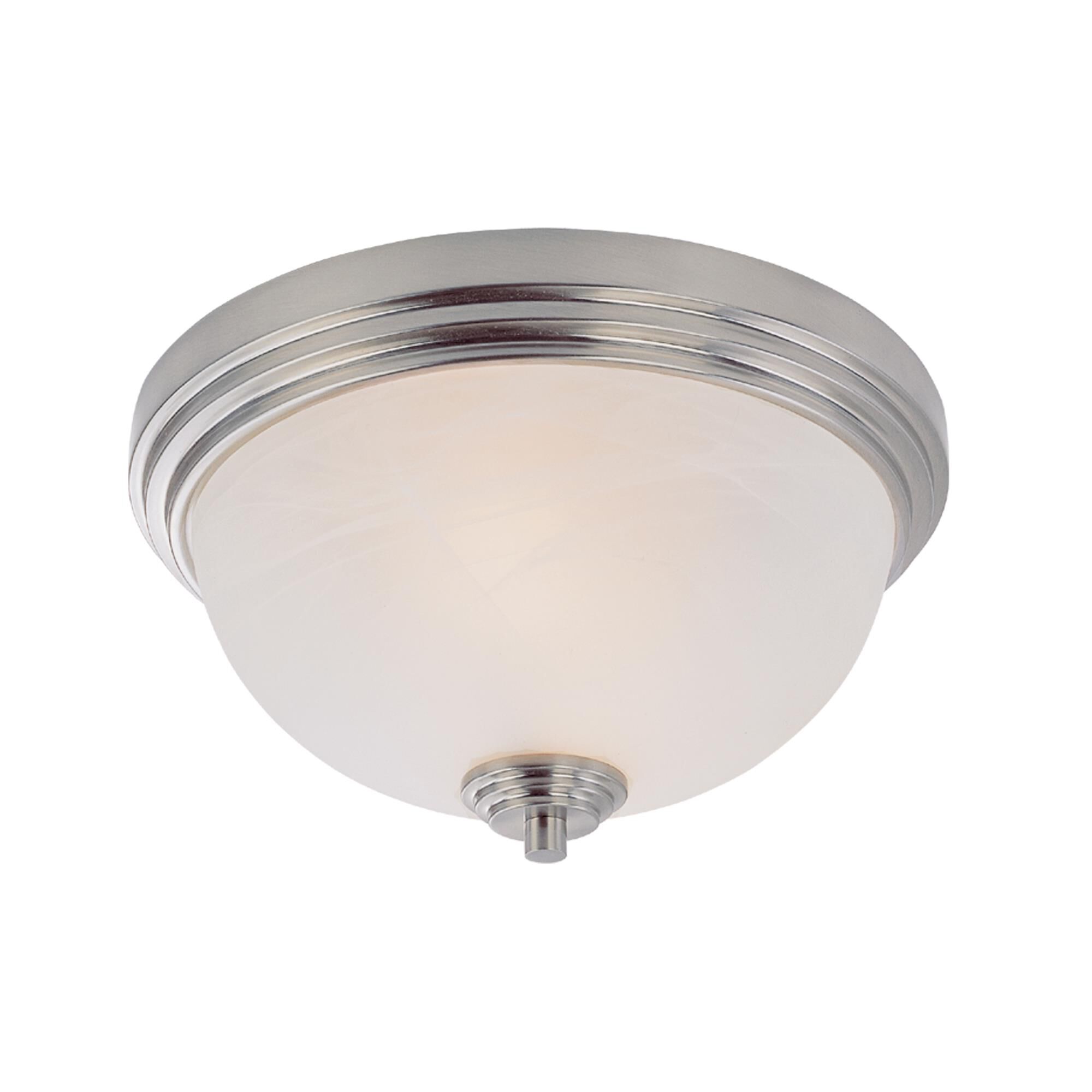 Shown in Brushed Nickel finish and Glass shade