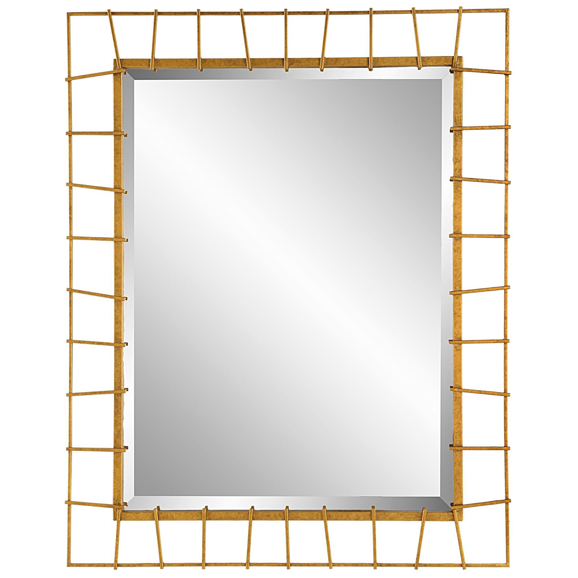 Shown in Showcasing Hand Crafted Ironwork, This Rectangular Mirror Features A 3-Dimensional Frame Finished In finish