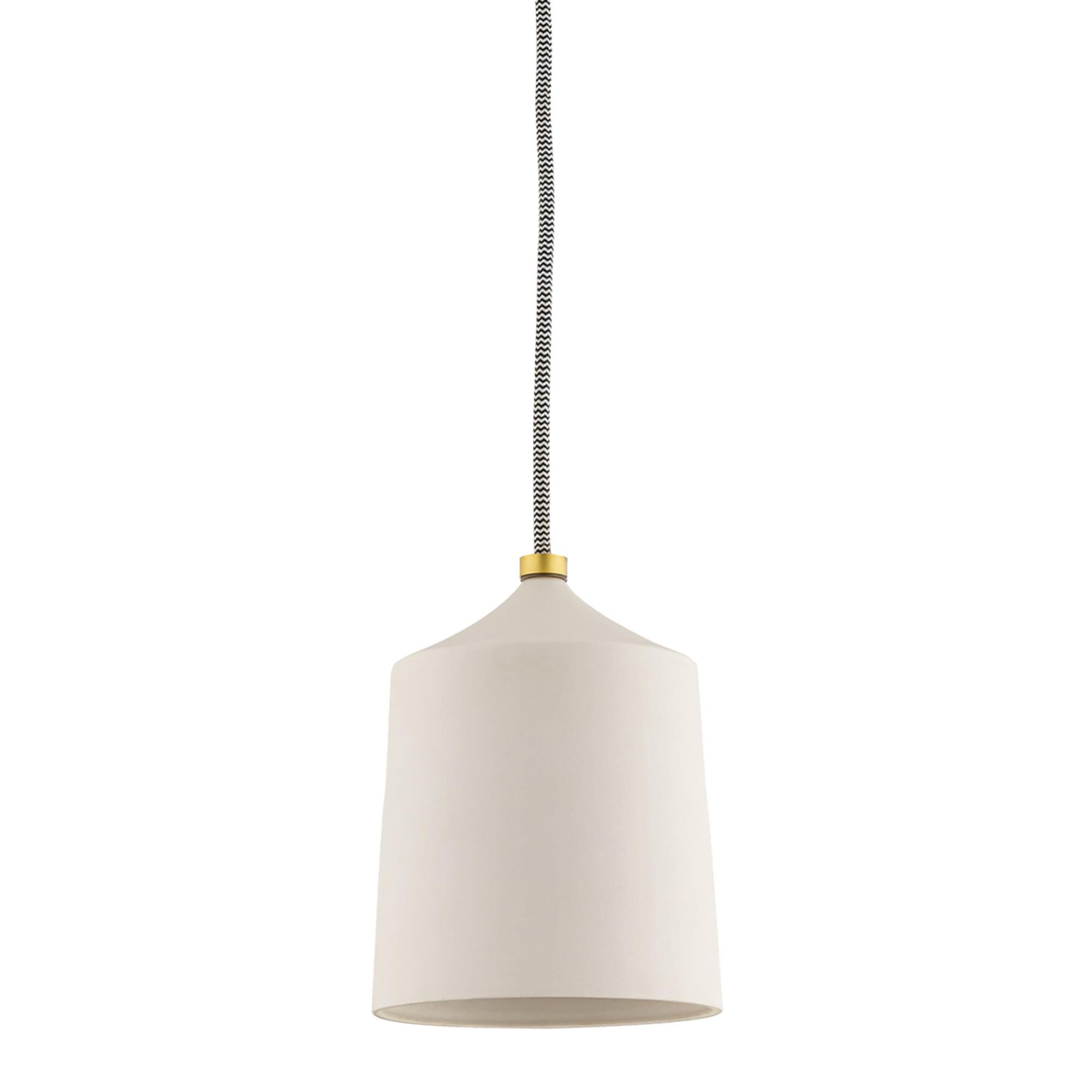 Shown in Aged Brass/Matte White finish and Matte White Ceramic shade