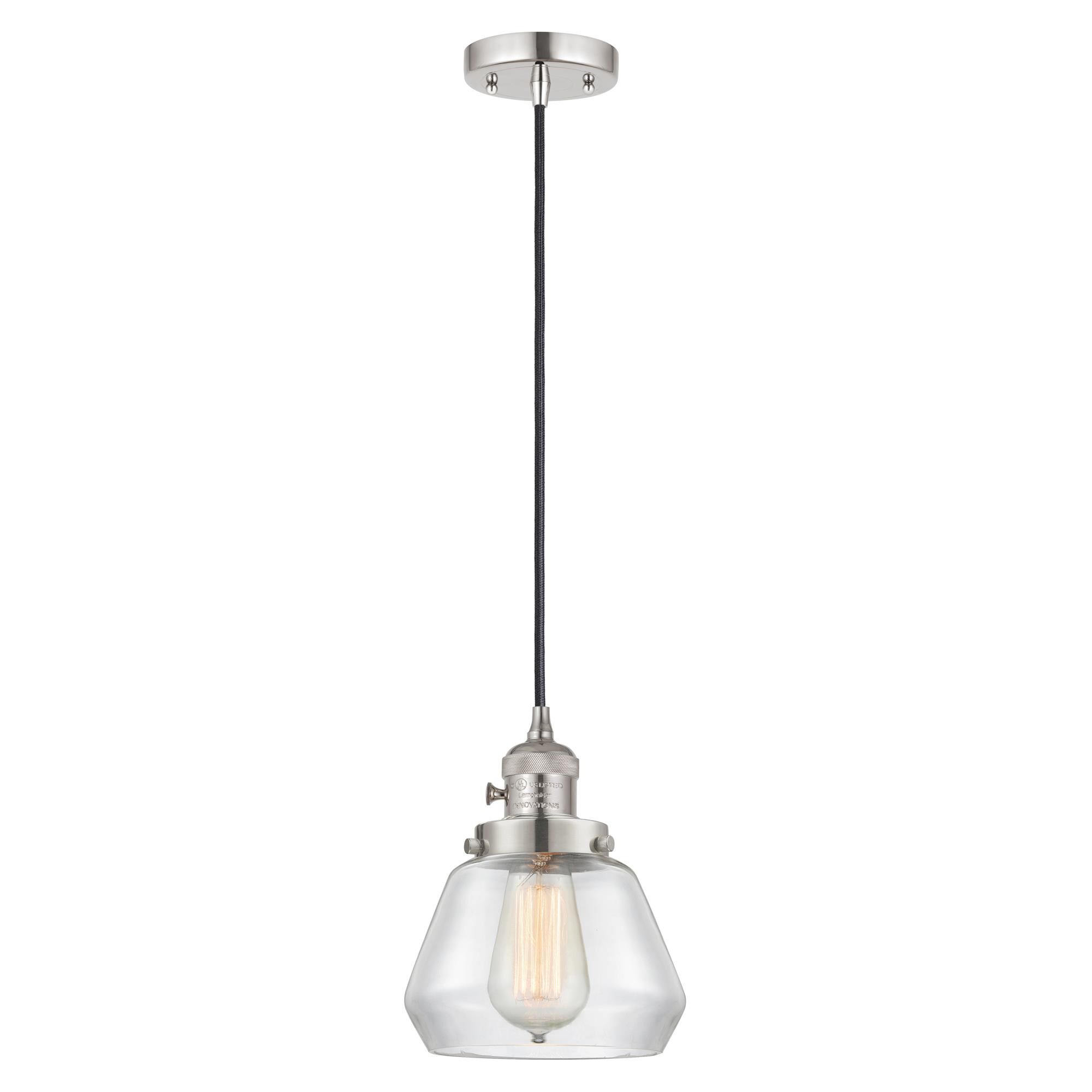 Shown in Polished Nickel finish and Clear glass