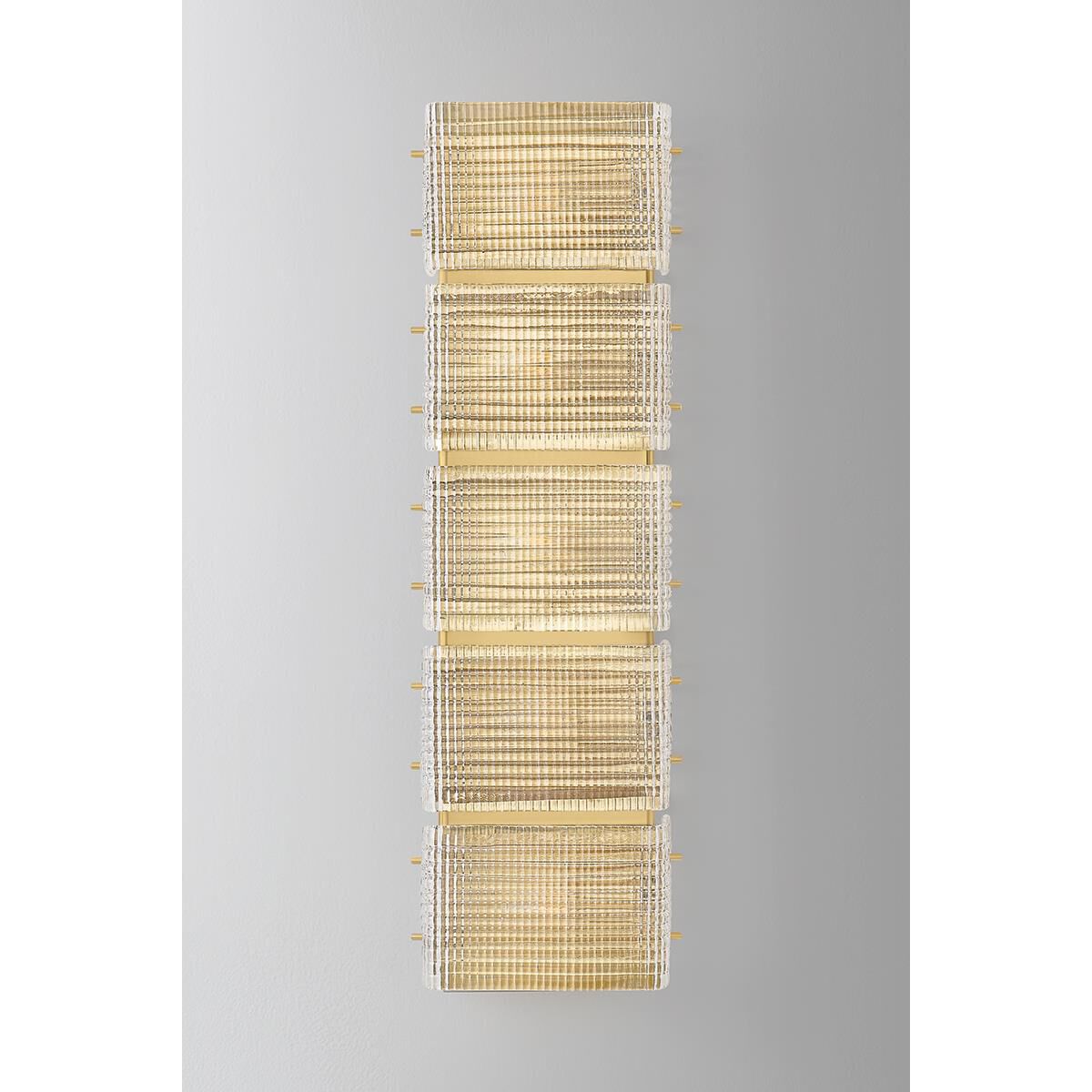 Shown in Vintage Brass finish and Piastre glass