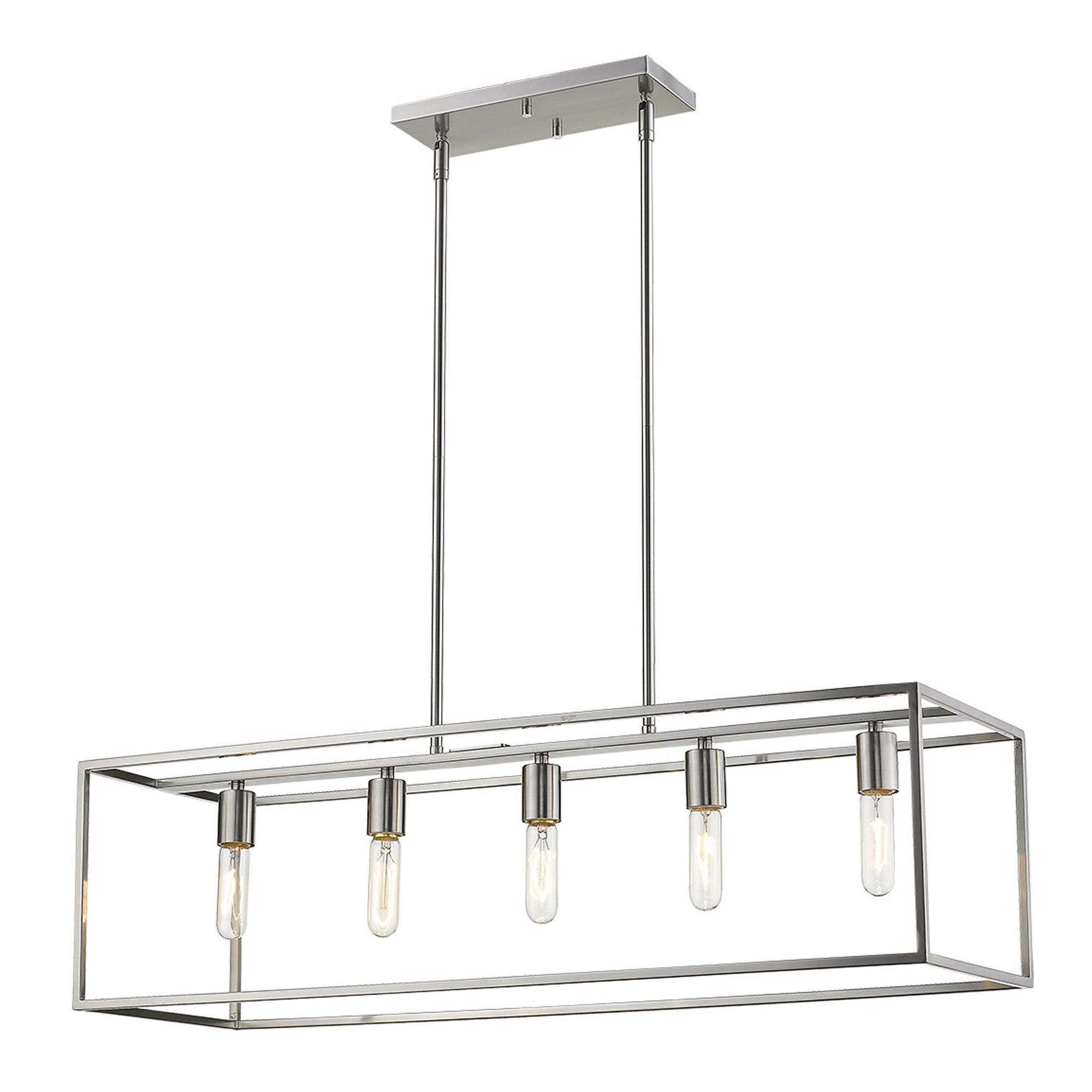 Shown in Satin Nickel finish and -- glass and -- shade