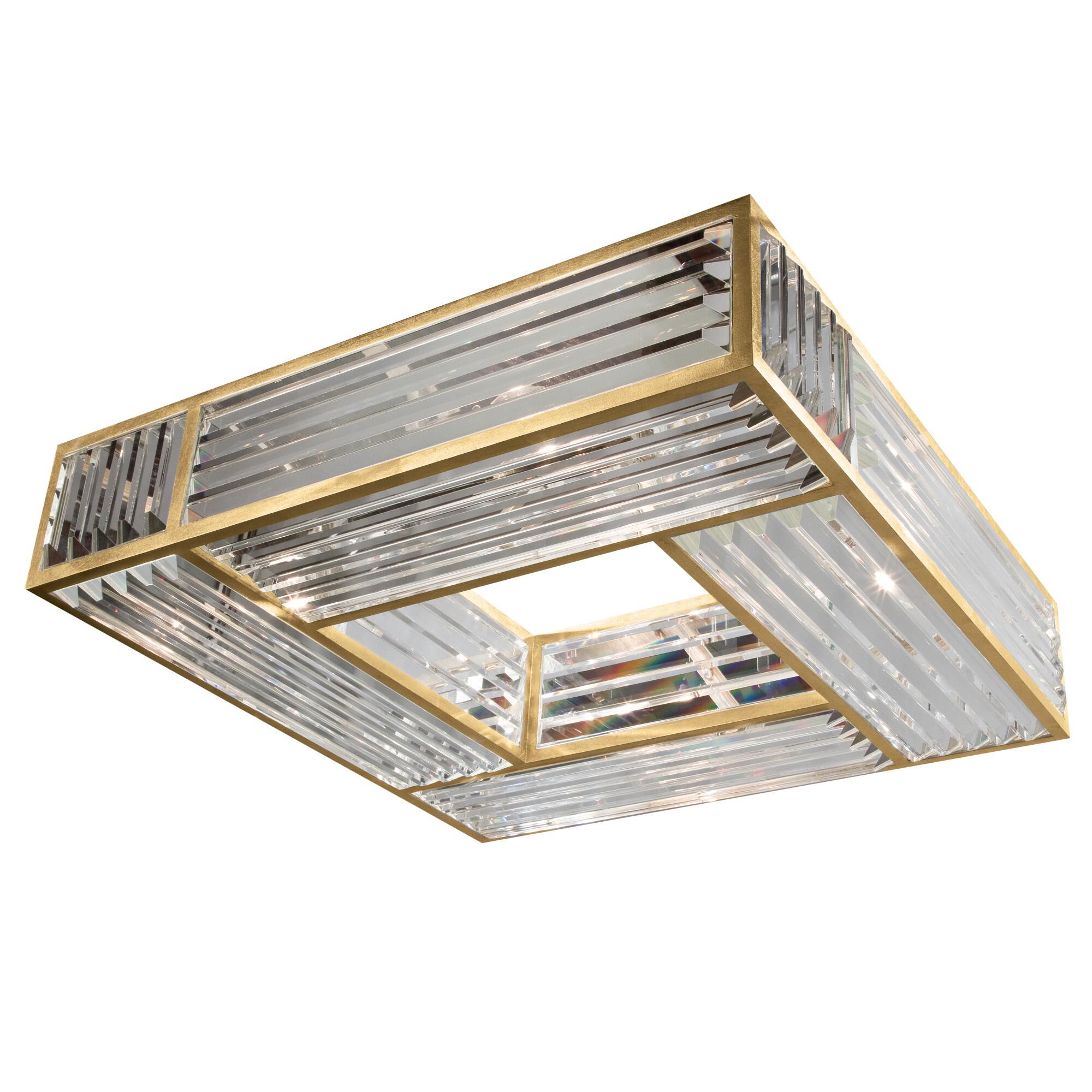 Shown in Gold finish and True crystal and False glass