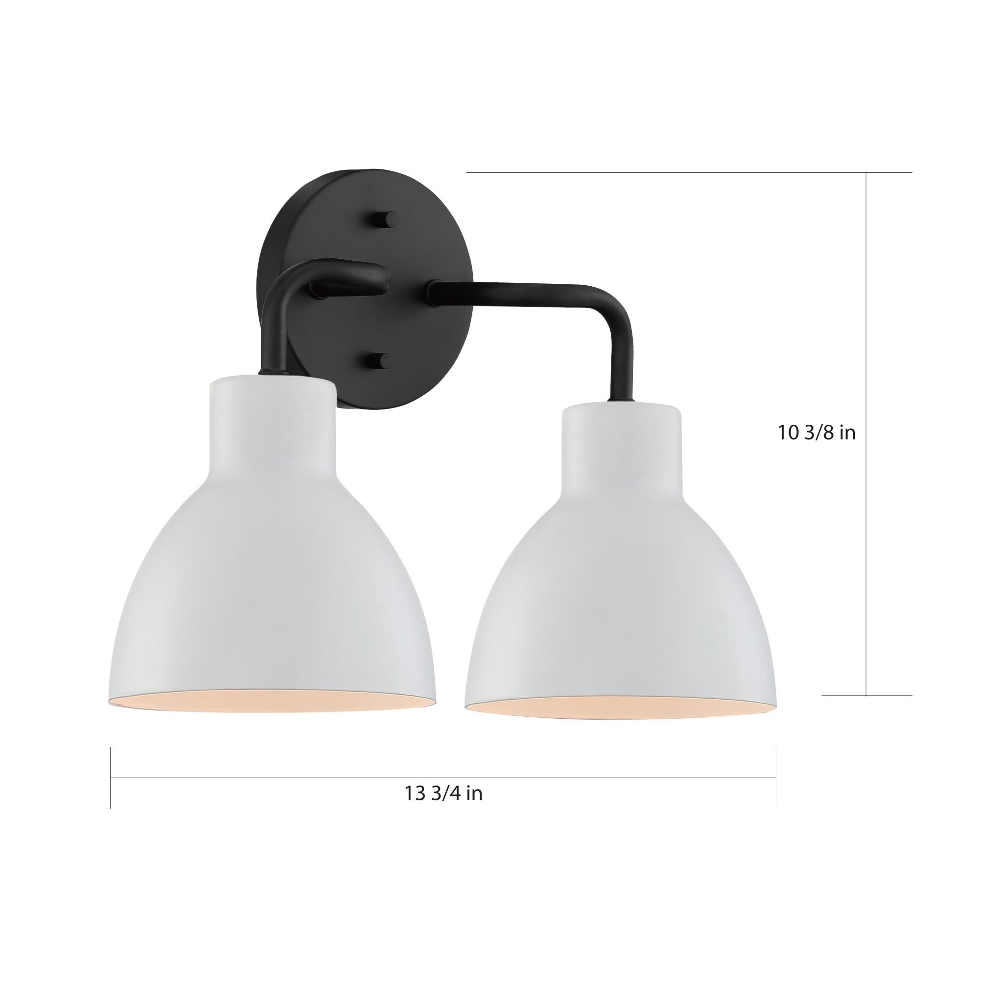 Shown in Matte Black finish and Matte White Metal shade