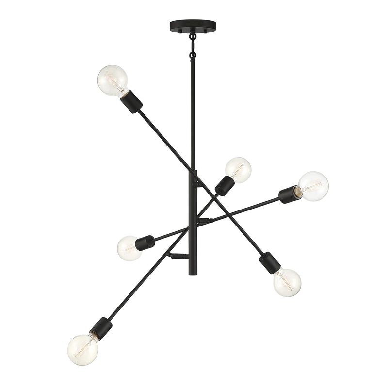 26 Inch 6 Light LED Chandelier by Meridian Lighting