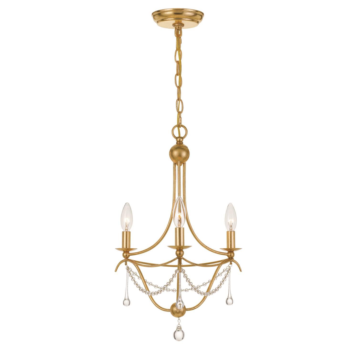 Shown in Antique Gold finish and Clear Glass Beads crystal