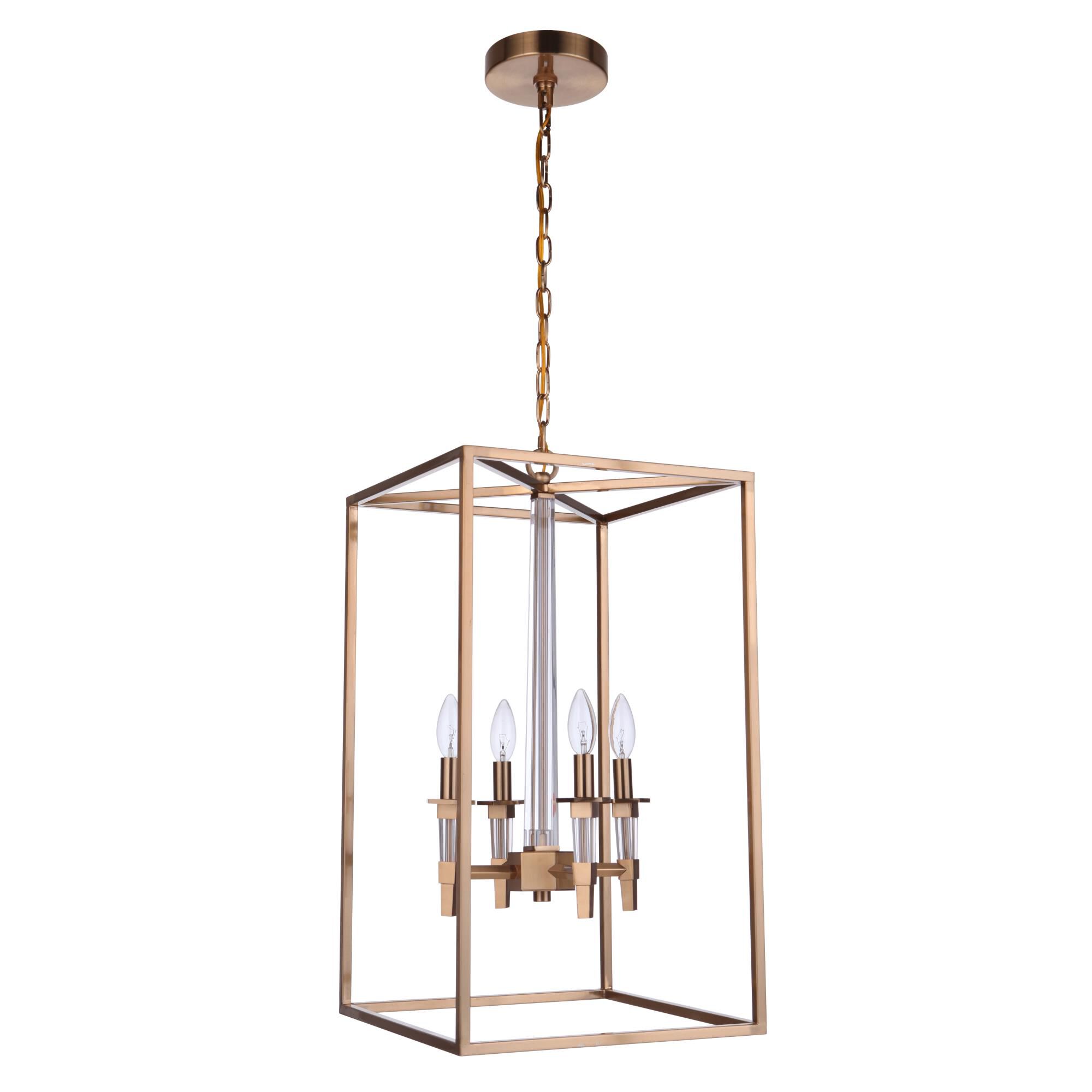 Shown in Satin Brass finish and K9 crystal