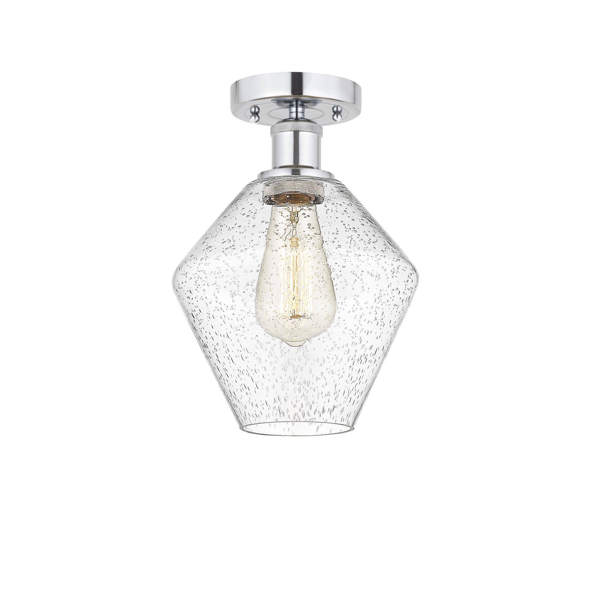 Shown in Polished Chrome, Seedy finish and Seedy glass and Seedy Glass shade