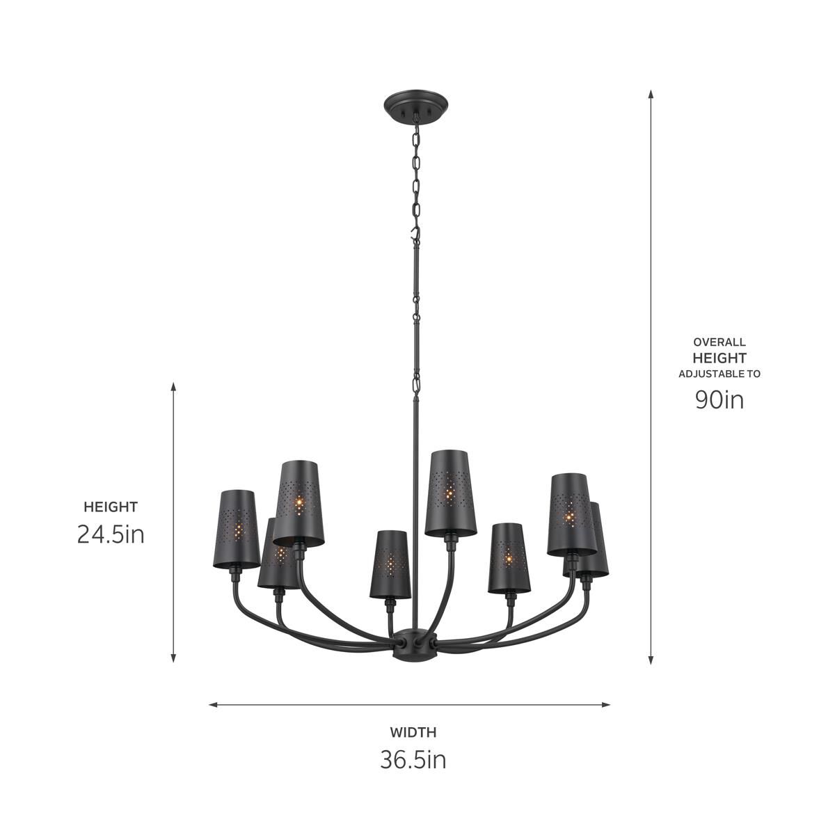 Shown in Black finish and Metal and Bell shade