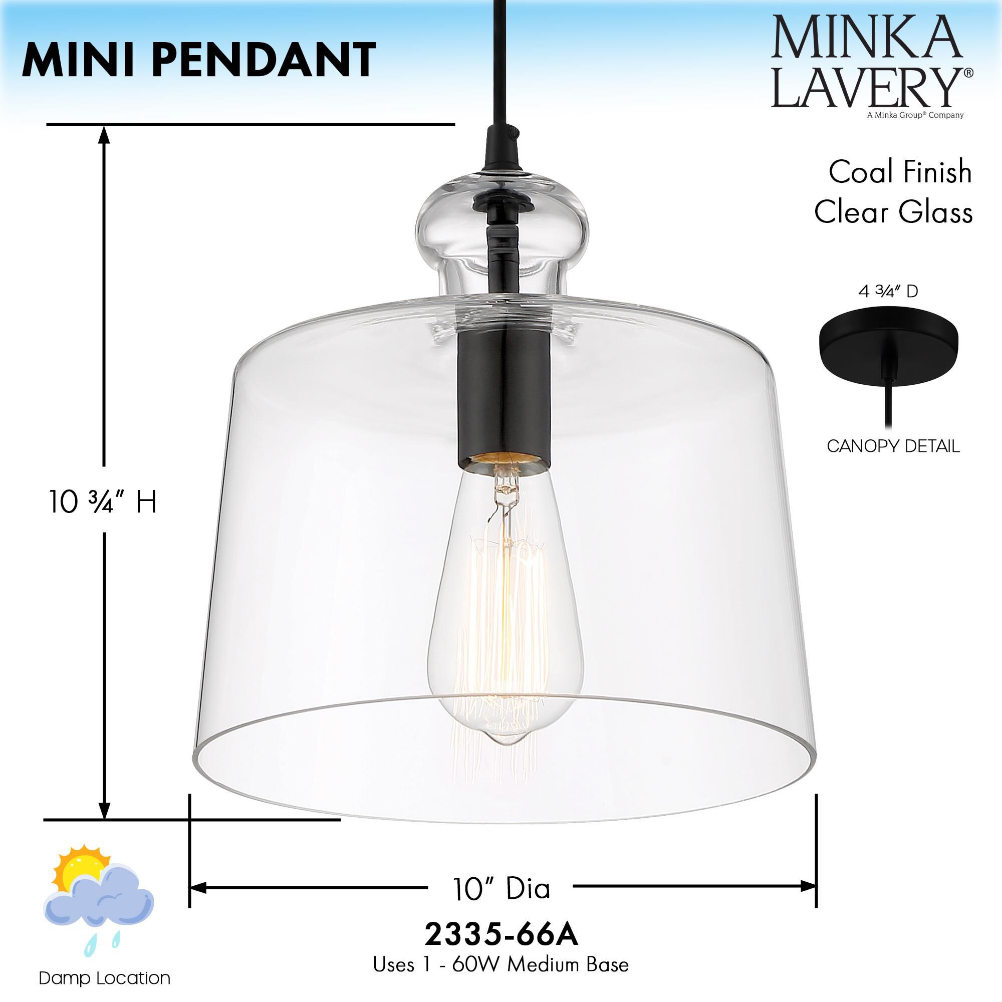 Minka Lavery 10 Inch Mini Pendant