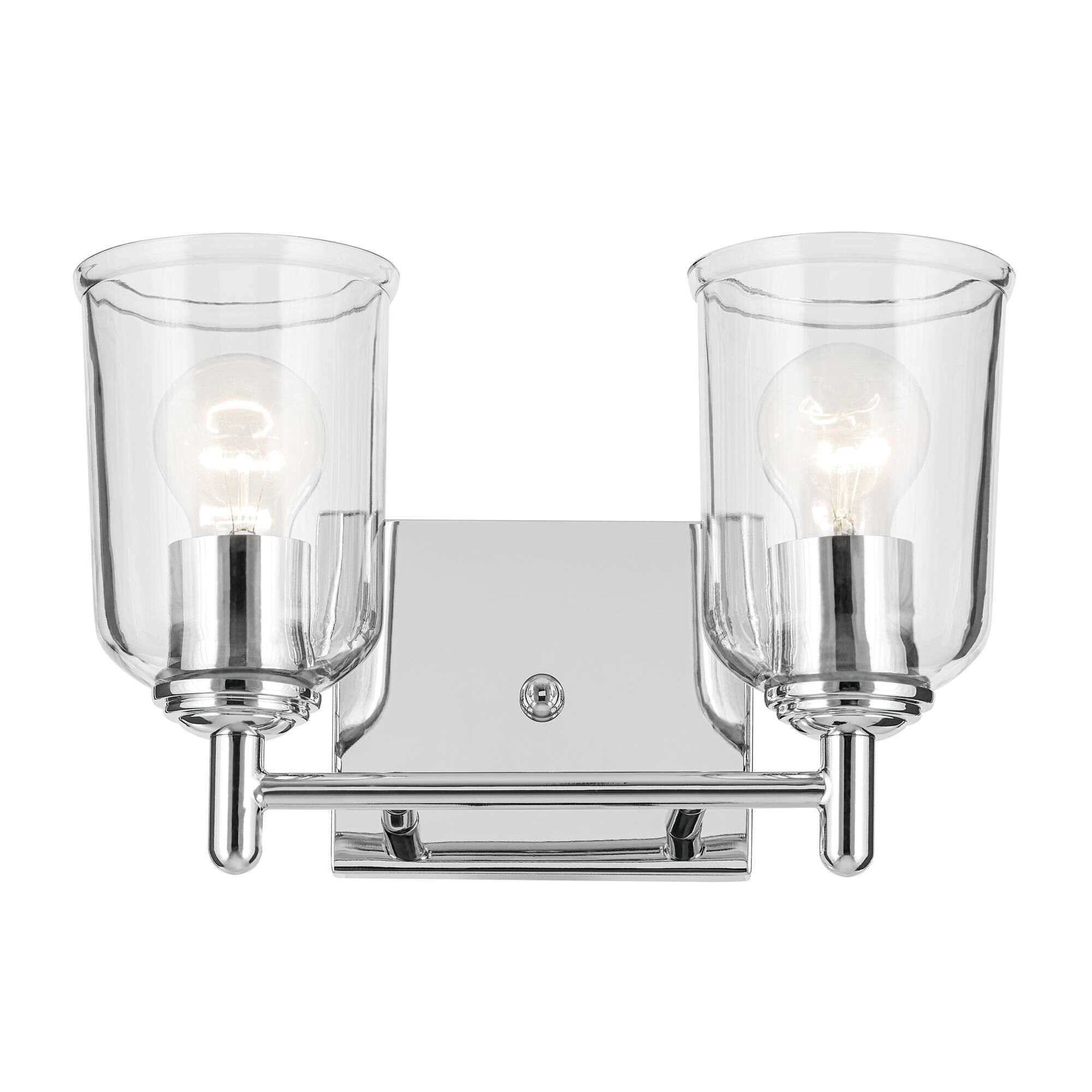 Shown in Chrome finish and Clear glass