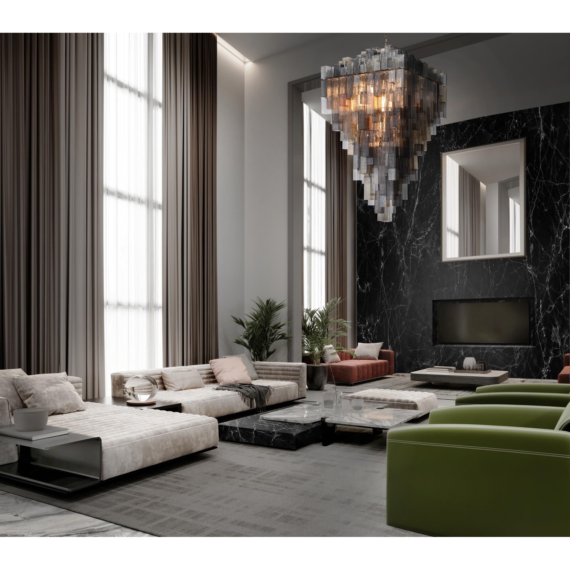 Shown in Chrome finish and Smoke  glass