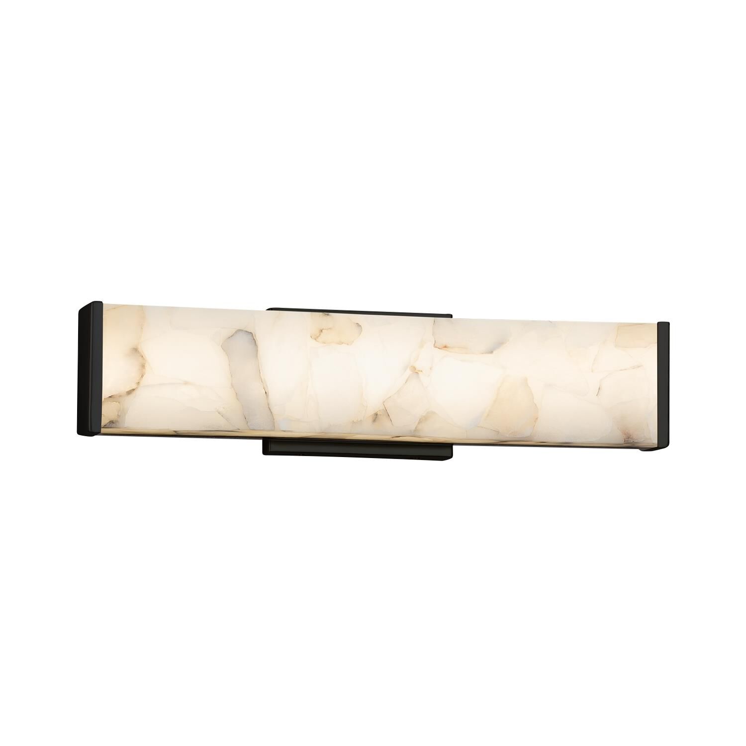 Shown in Matte Black finish and Shaved Alabaster Rocks Cast Into Resin glass