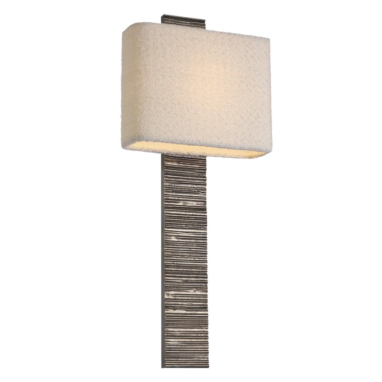 Shown in Ridged Graphite finish and Boucle Rectangle shade