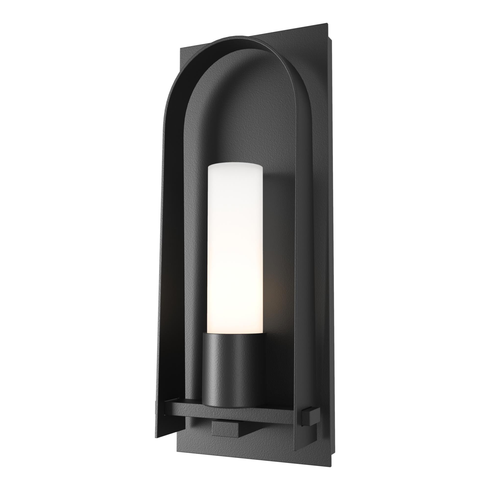 Shown in Coastal Black finish and Opal glass