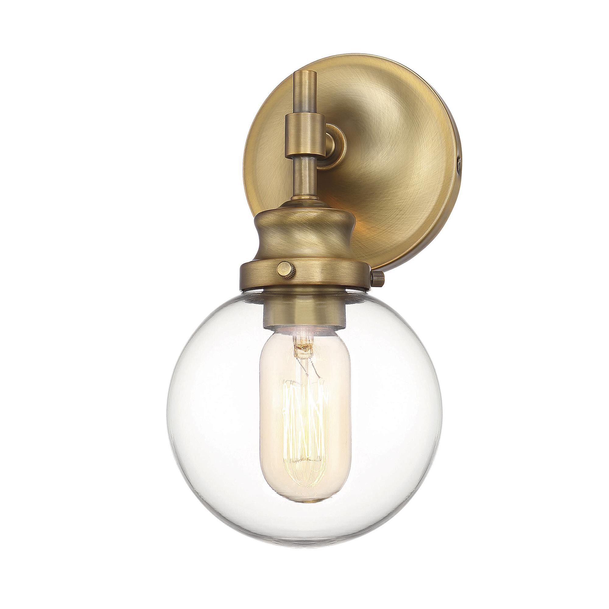 Shown in Natural Brass finish and Clear glass