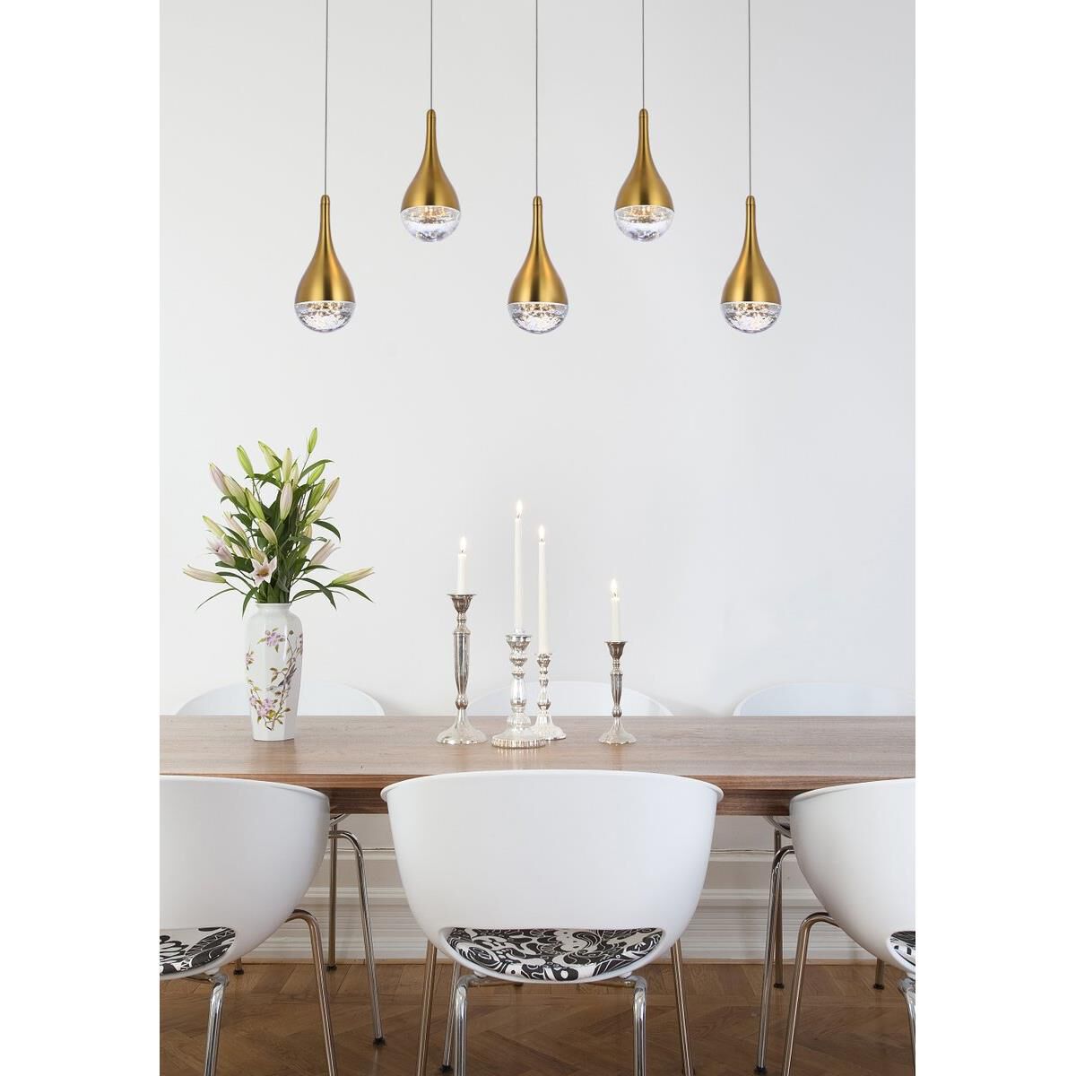 Amherst 34 Inch 5 Light LED Linear Suspension Light by Elegant Lighting