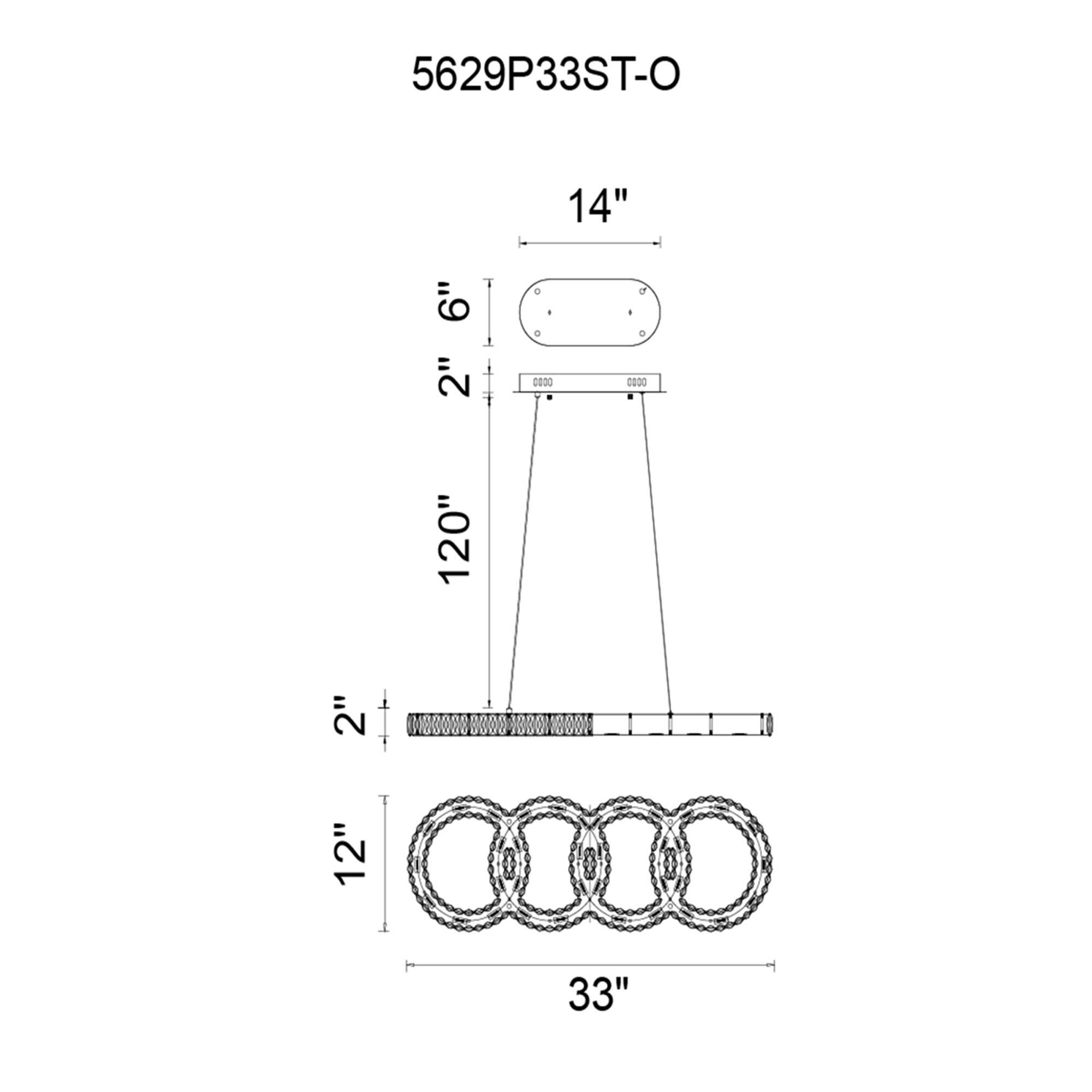 CWI Lighting Milan 33 Inch LED Linear Suspension Light
