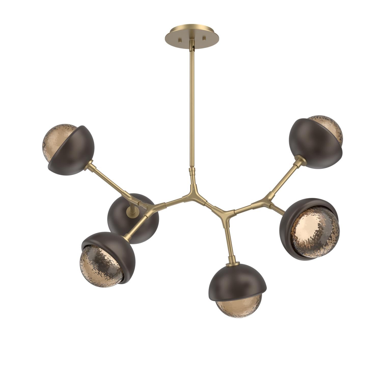 Shown in Gilded Brass finish and Bronze glass and Flat Bronze accent