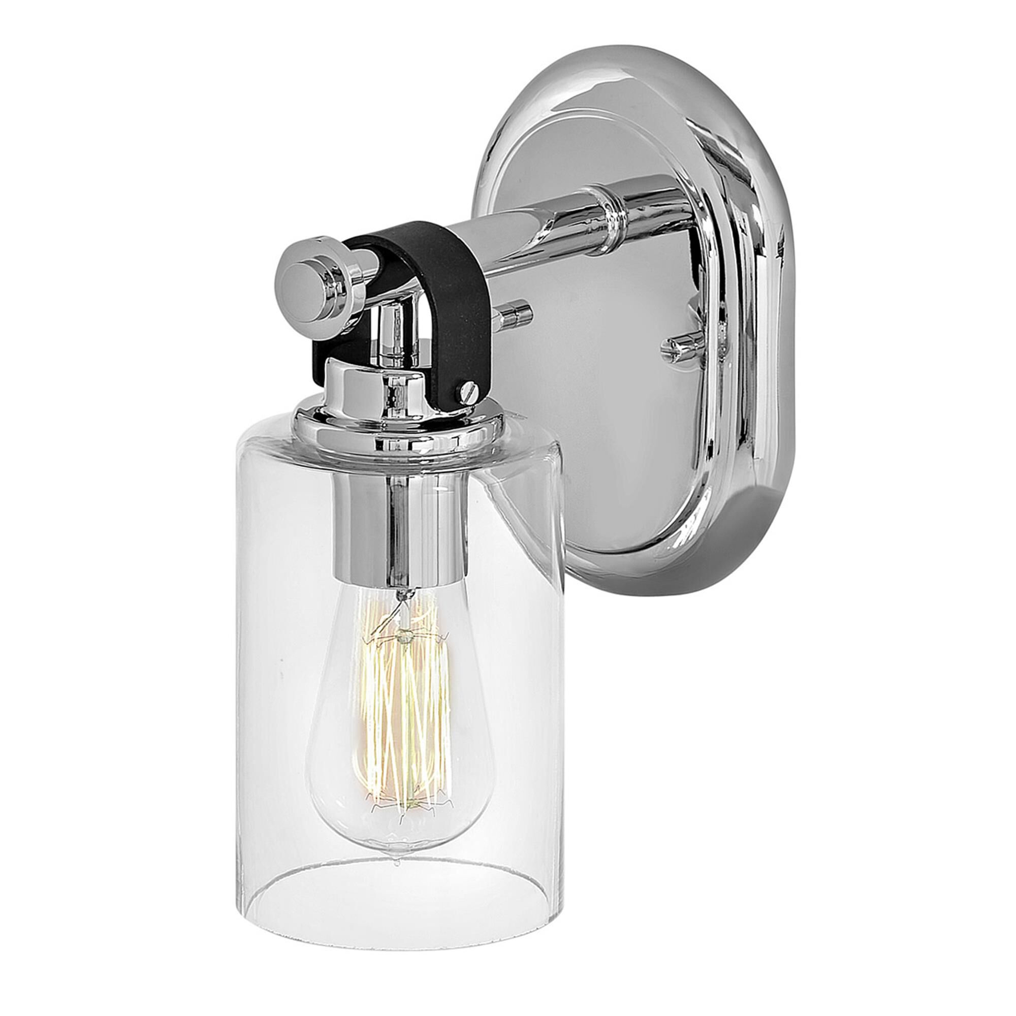 Shown in Chrome finish and Clear glass