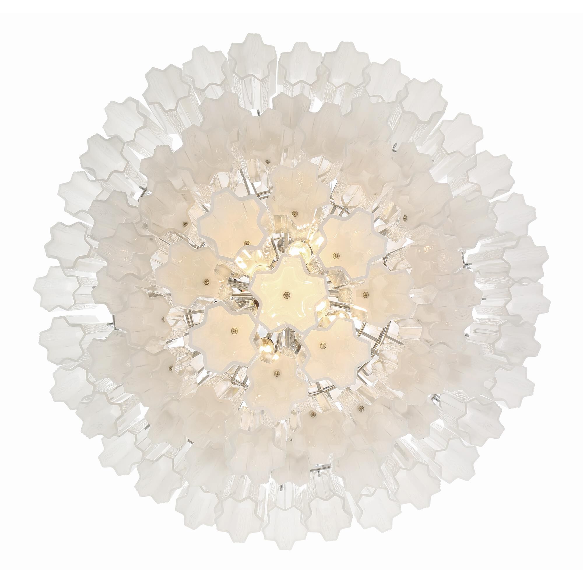 Shown in Polished Chrome finish and Tronchi Glass White crystal