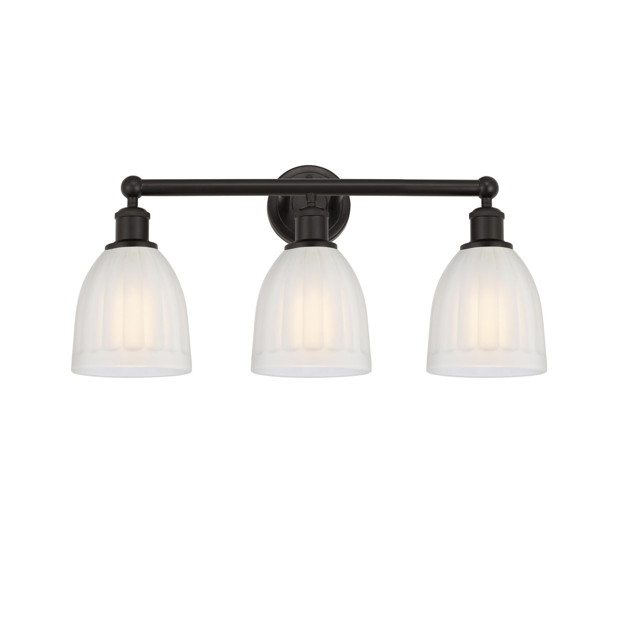 Shown in Oil Rubbed Bronze, White finish and White glass and White Glass shade