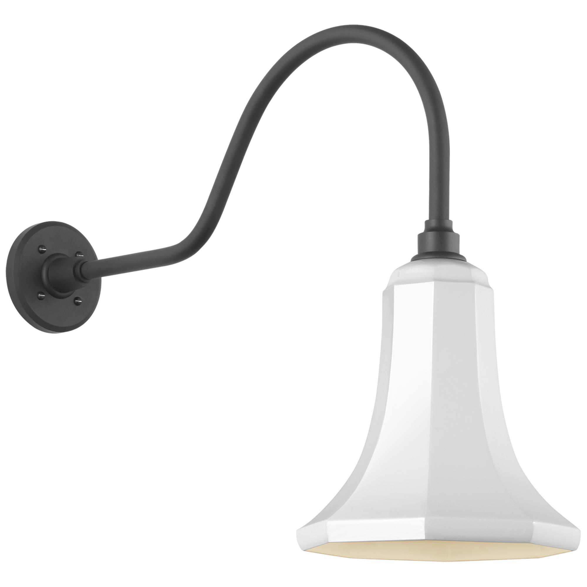 Shown in Matte Black finish and White shade