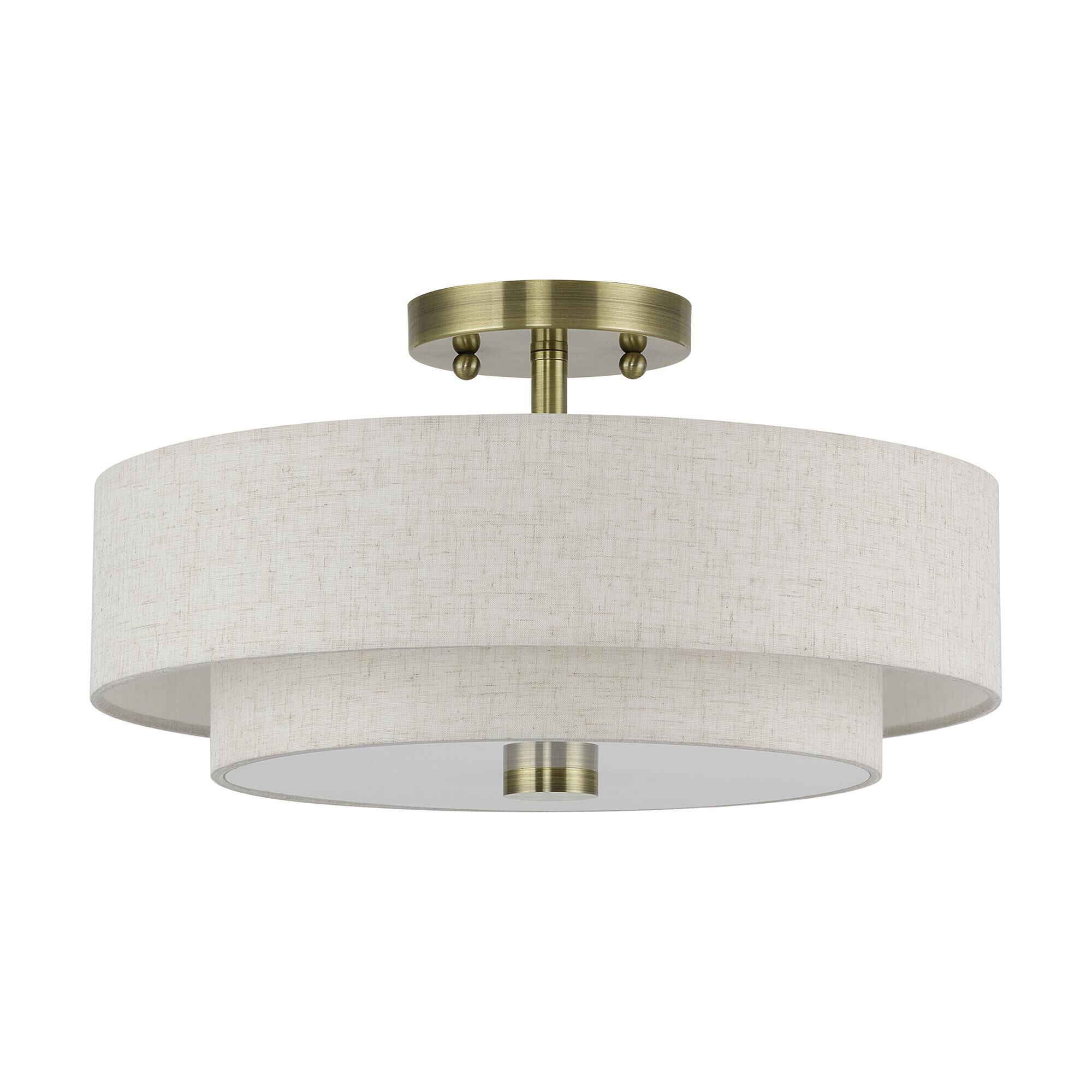 Monroe 15 Inch Semi Flush Mount by Livex Lighting