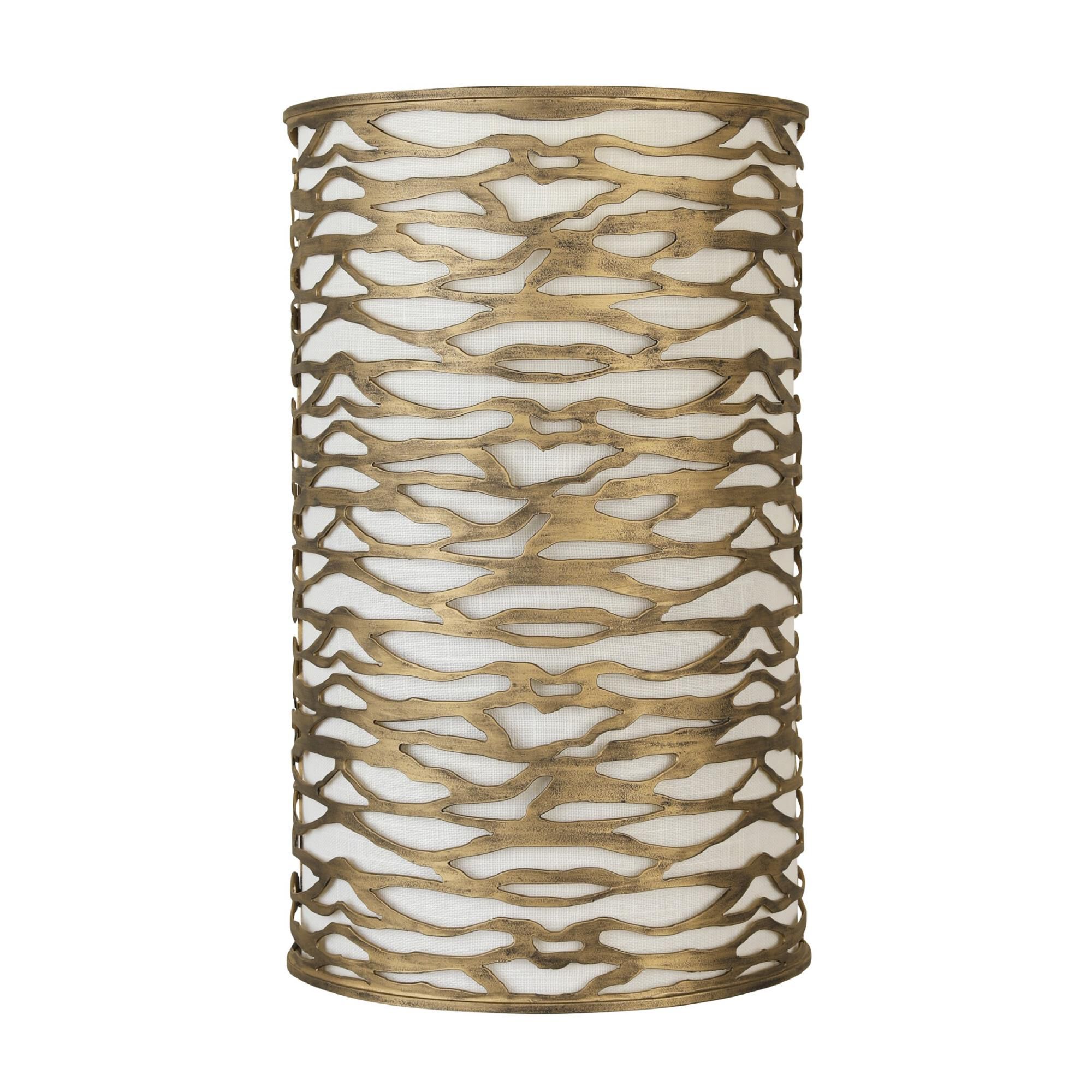 Shown in Havana Gold finish and Bone Linen shade