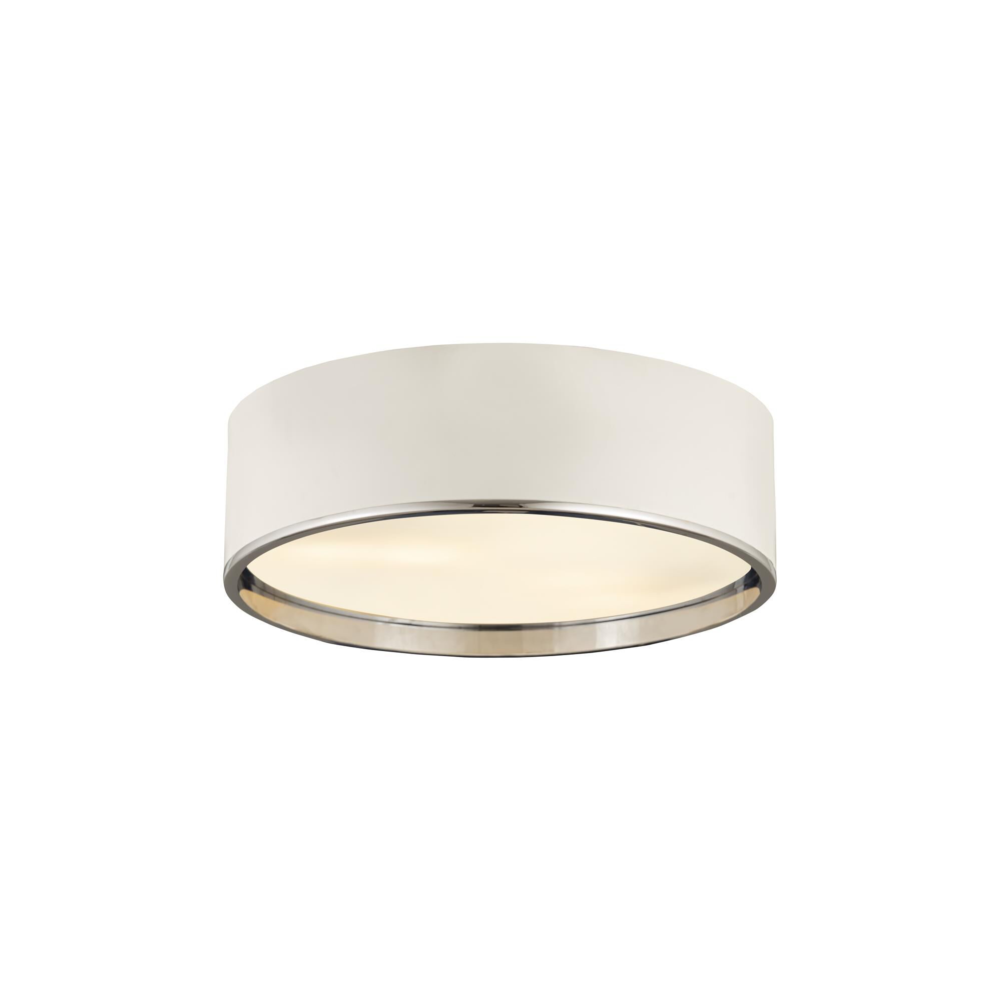 Shown in Matte White And Chrome finish and Steel glass and Steel shade
