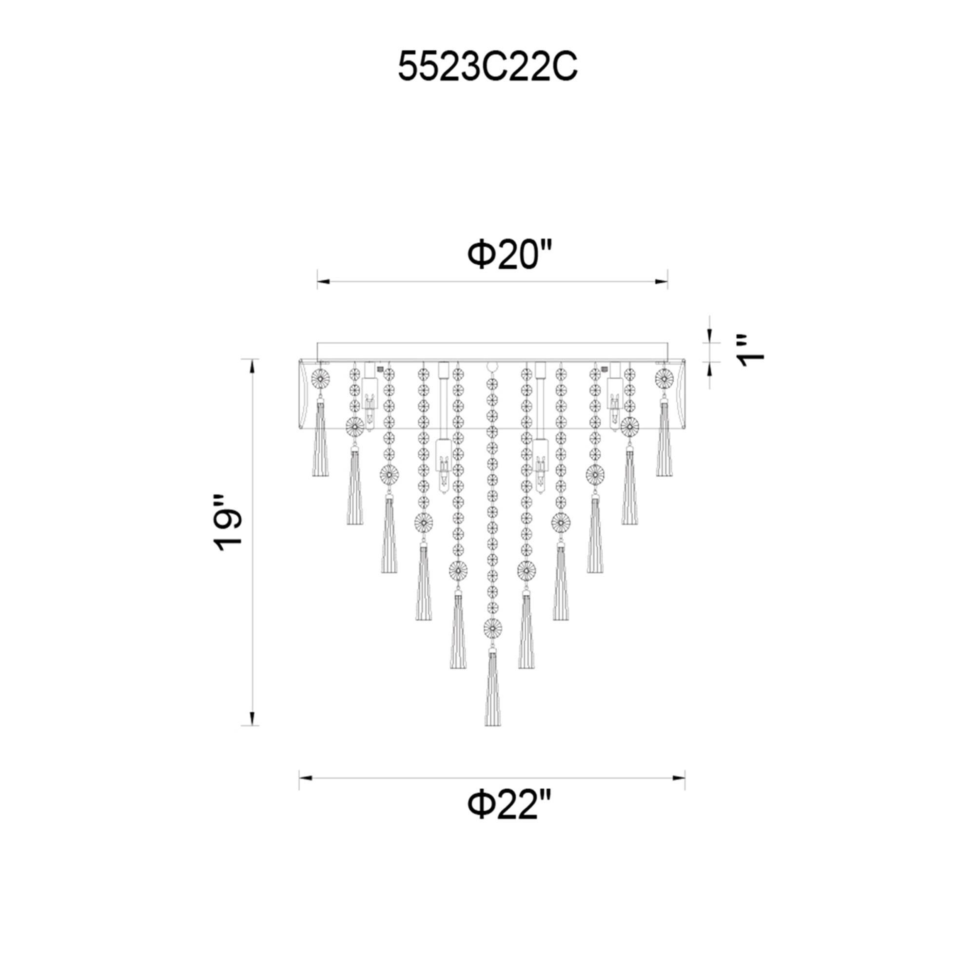 Franca 22 Inch 8 Light Flush Mount by CWI Lighting