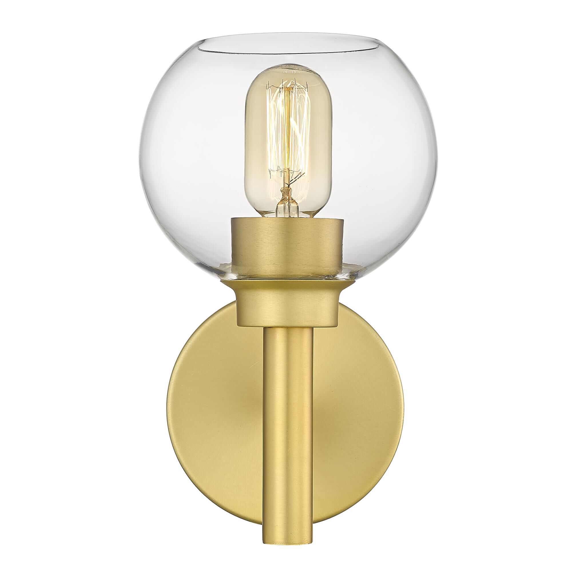 Shown in Brushed Gold finish and Clear glass