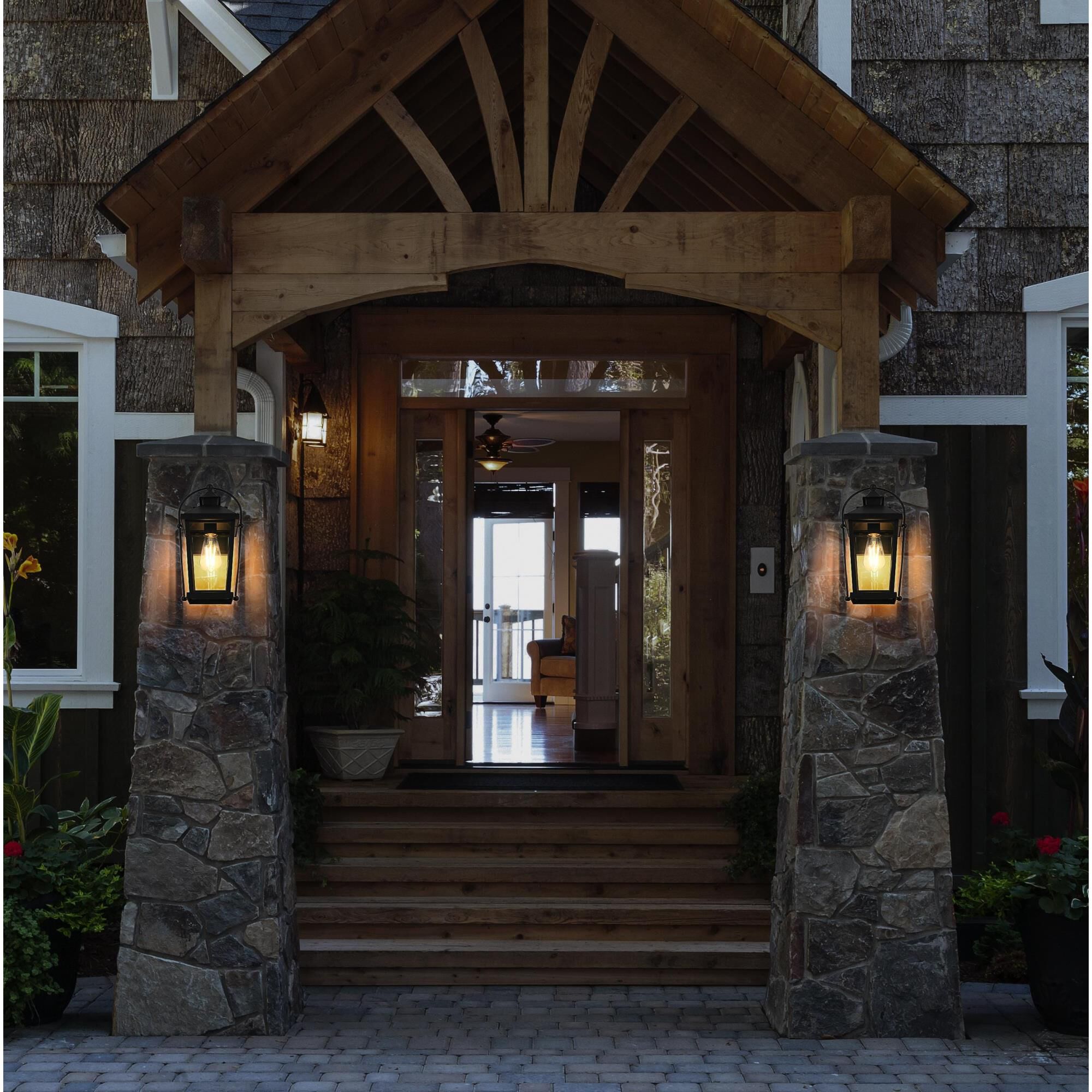 Shown in Black finish and Clear glass