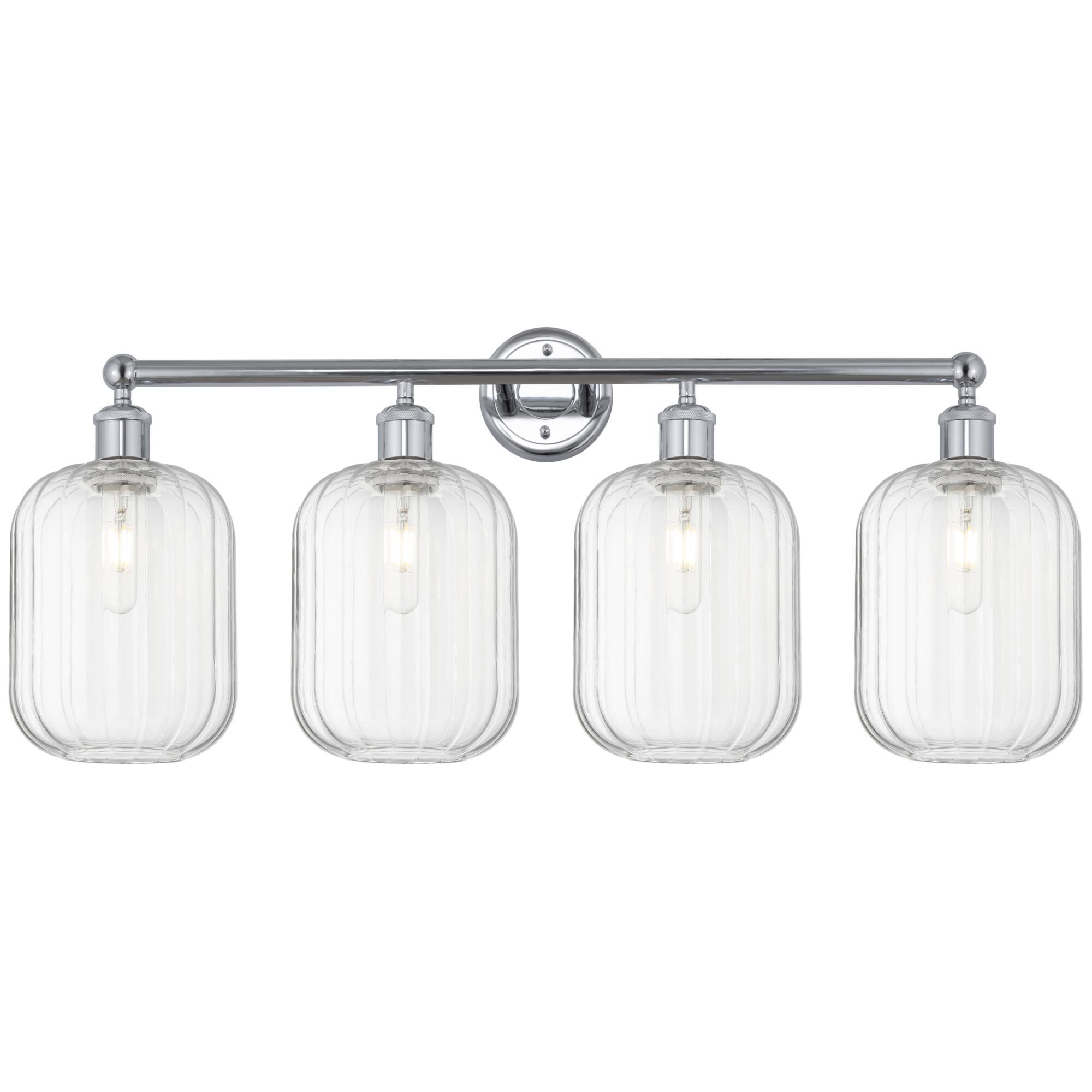 Shown in Polished Chrome finish and Clear glass