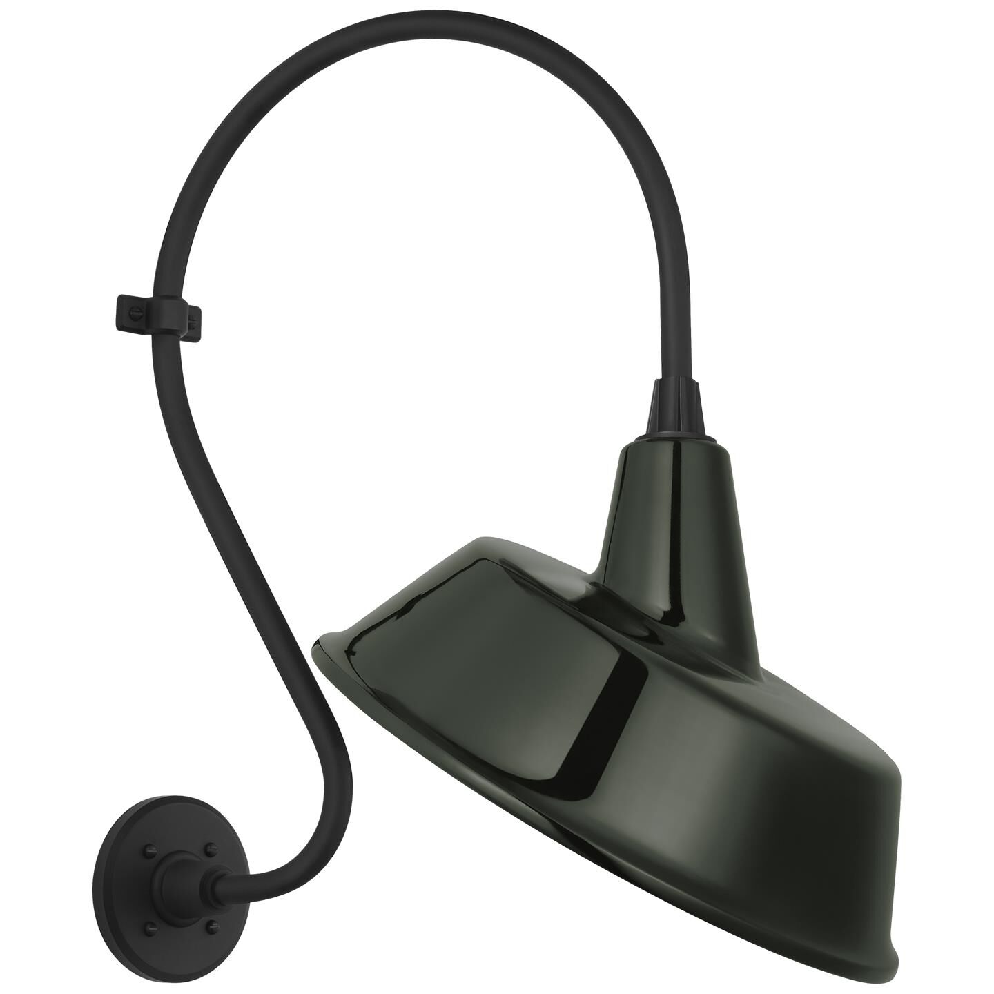 Shown in Matte Black finish and Green shade