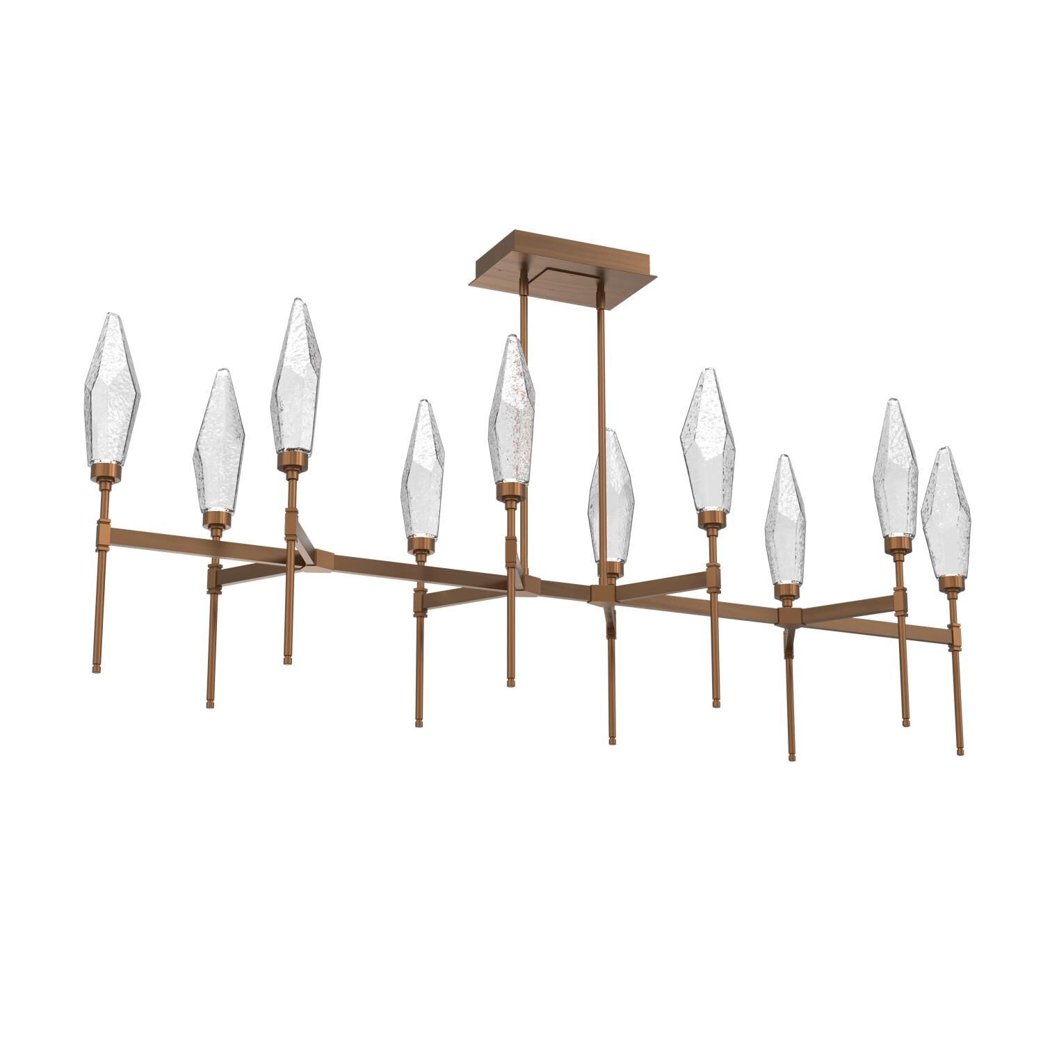 Shown in Burnished Brass finish and Chilled Clear glass