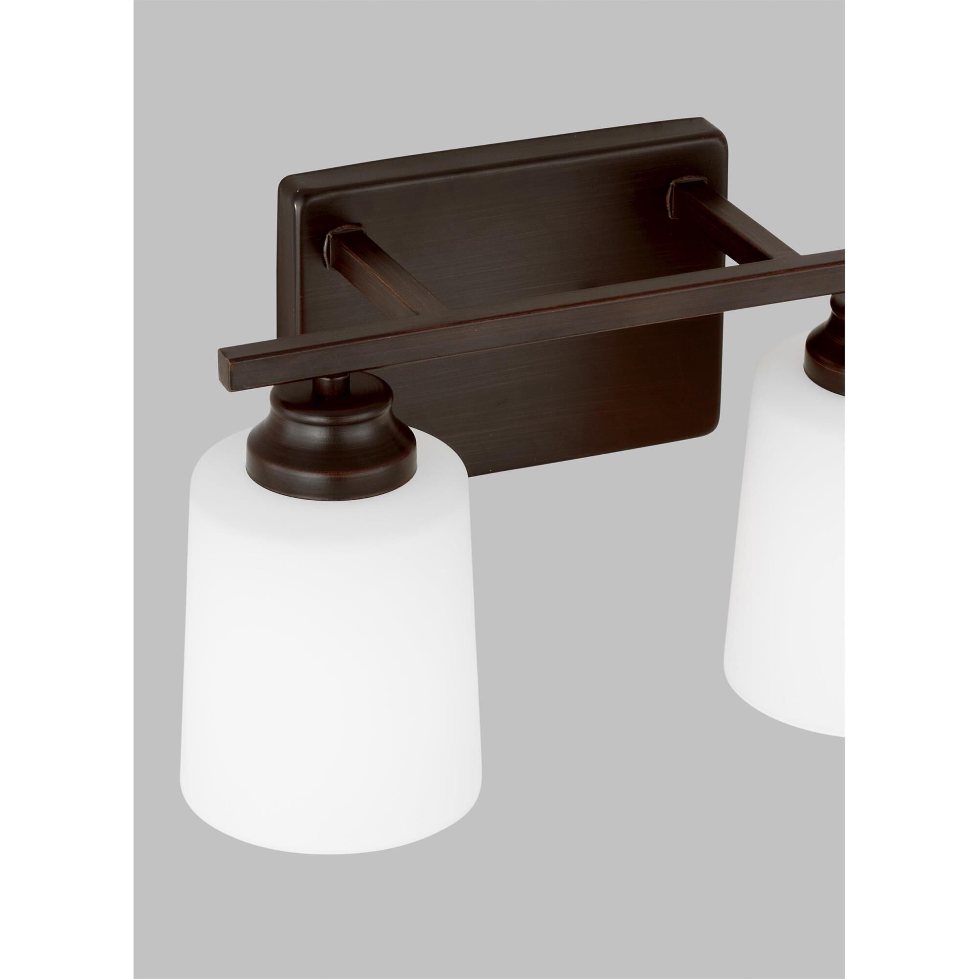 Shown in Bronze finish and Etched / White Inside Glass shade