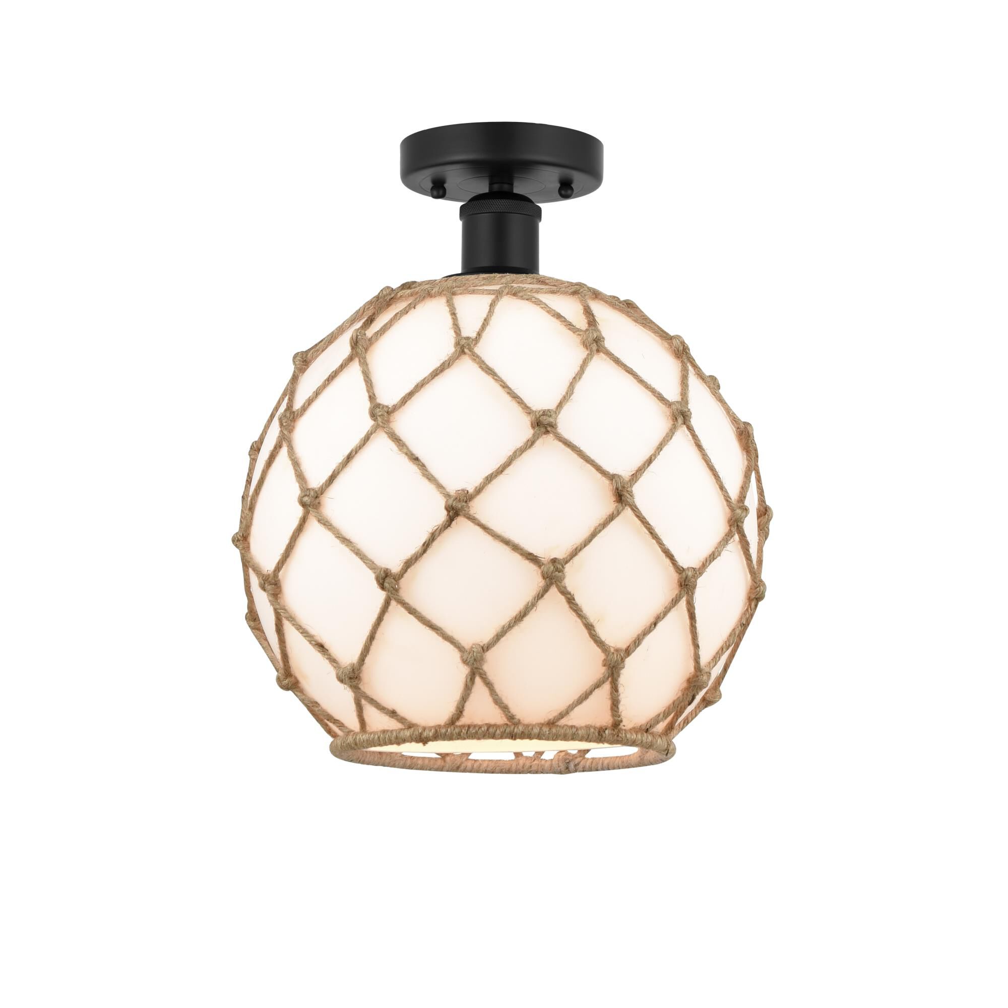 Bruno Marashlian Farmhouse Rope 10 Inch 1 Light Semi Flush Mount by Innovations Lighting