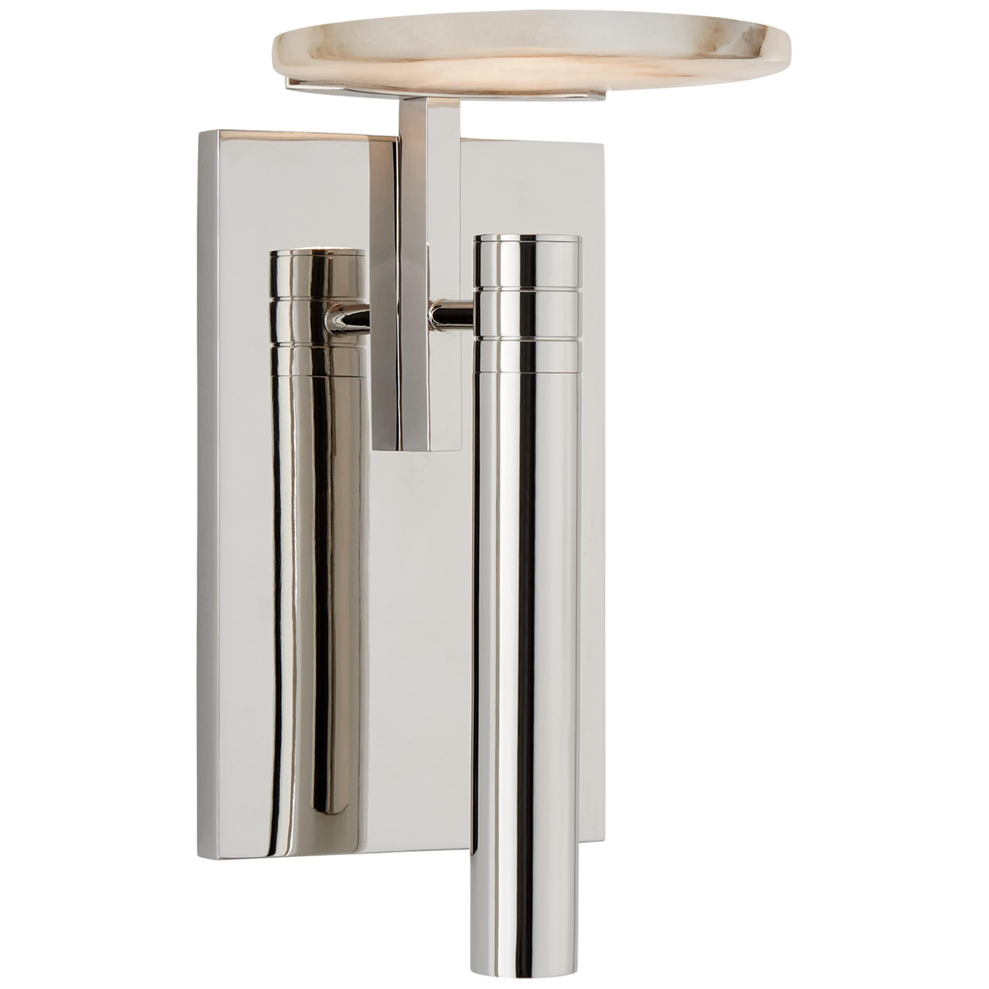 Shown in Polished Nickel finish and Alabaster glass