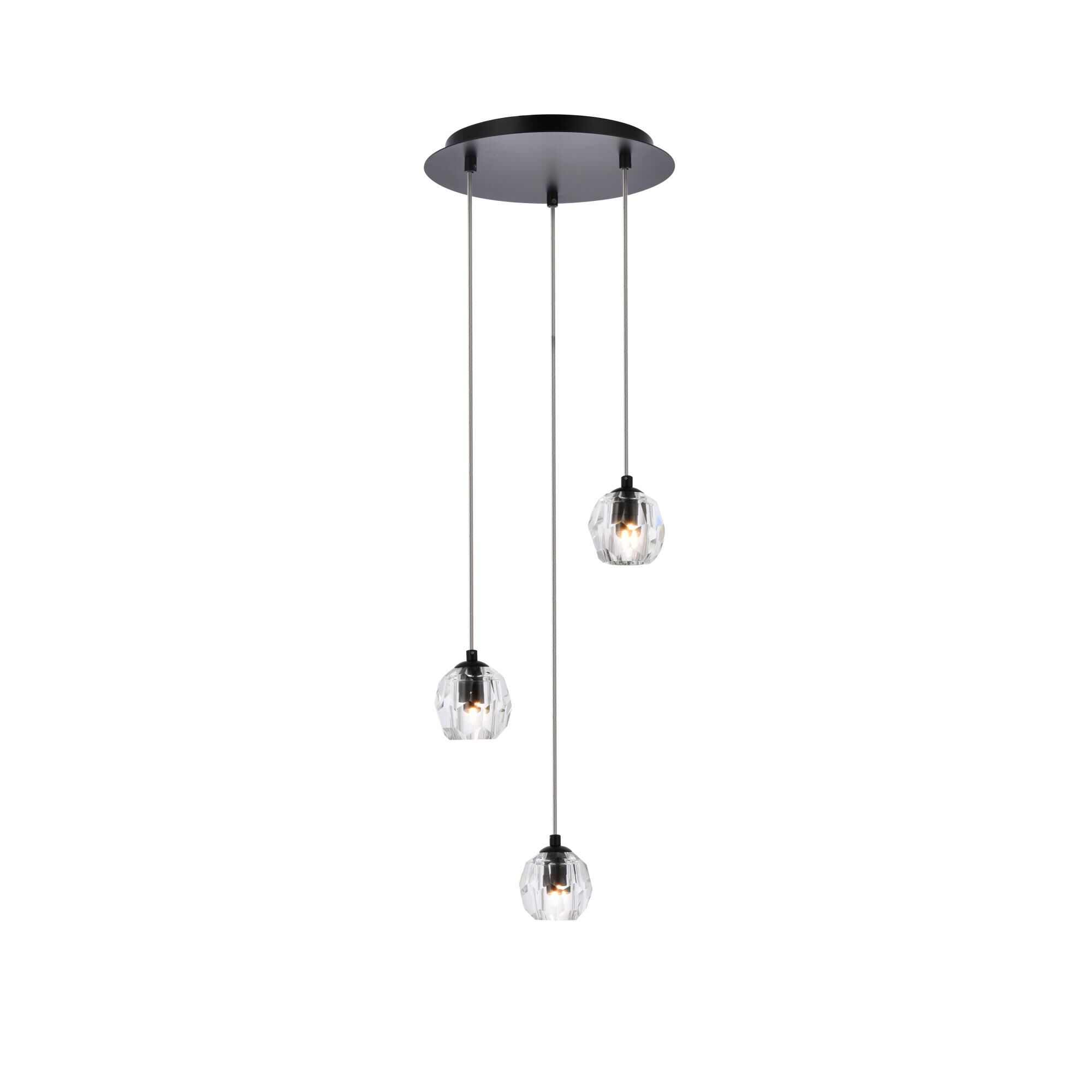 Eren 11 Inch 3 Light LED Multi Light Pendant by Elegant Lighting