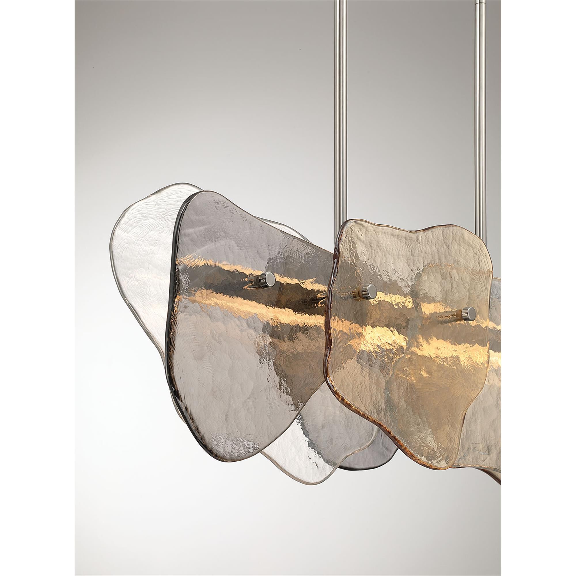 Shown in Polished Nickel finish and Mixed glass