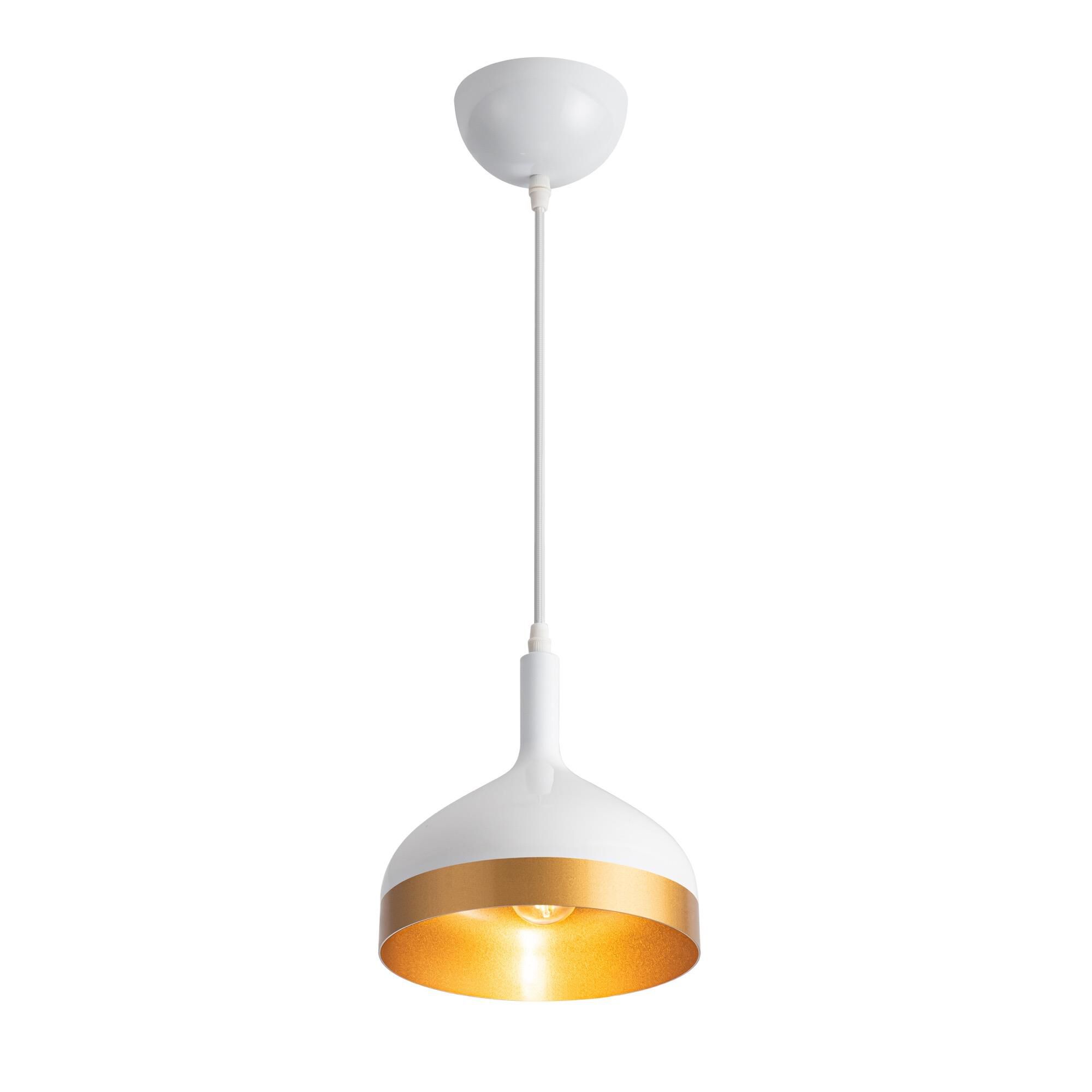 Shown in White & Gold finish and Aluminium shade