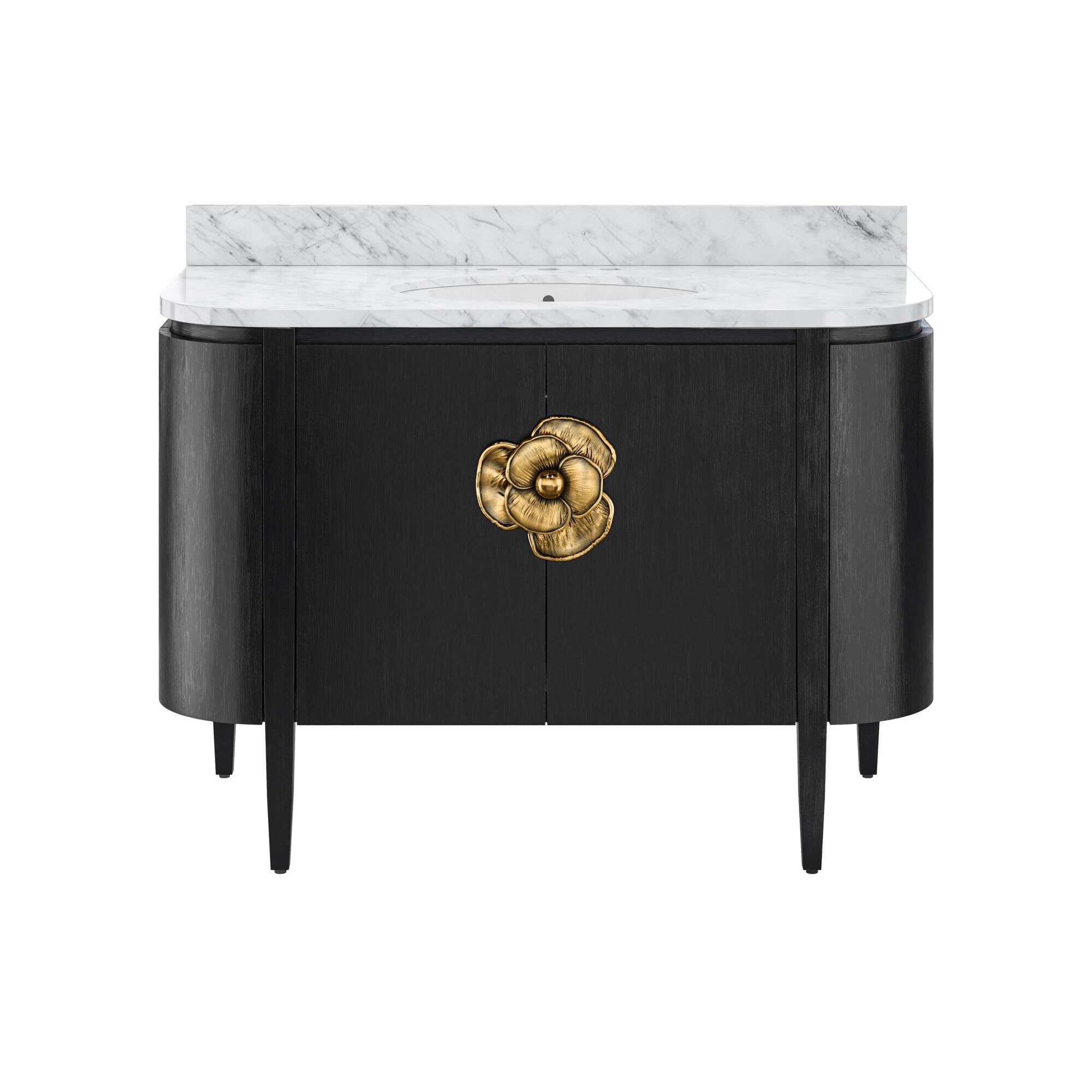 Shown in Caviar Black, Natural, White, Light Antique Brass finish
