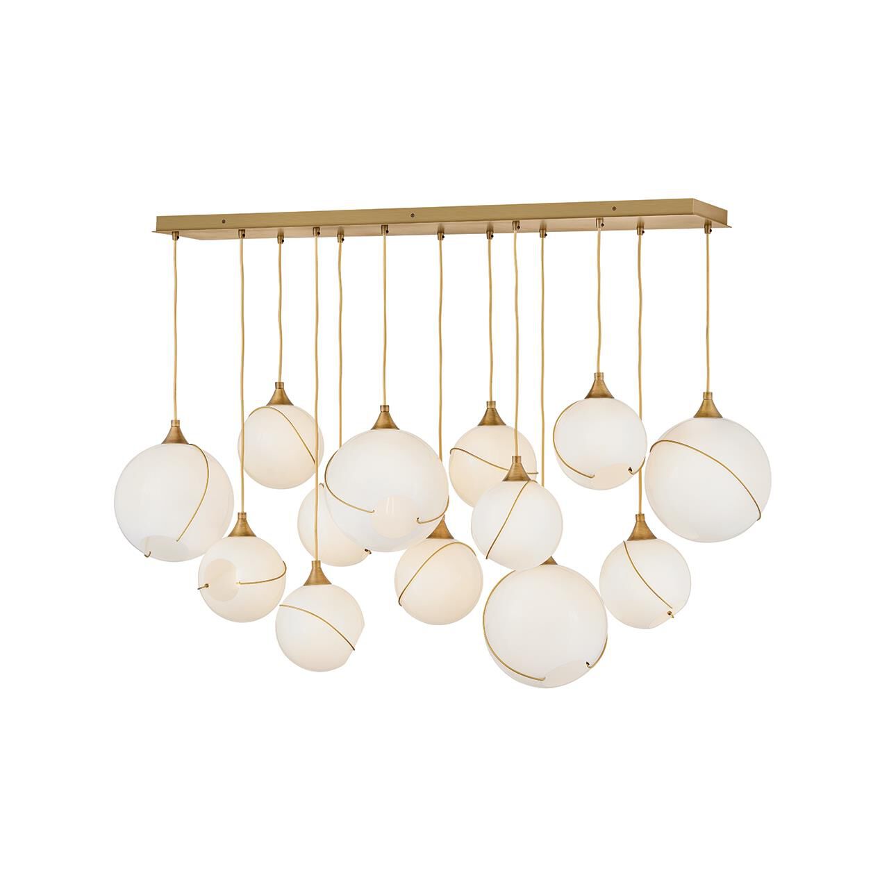 Shown in Heritage Brass finish and Cased Opal glass