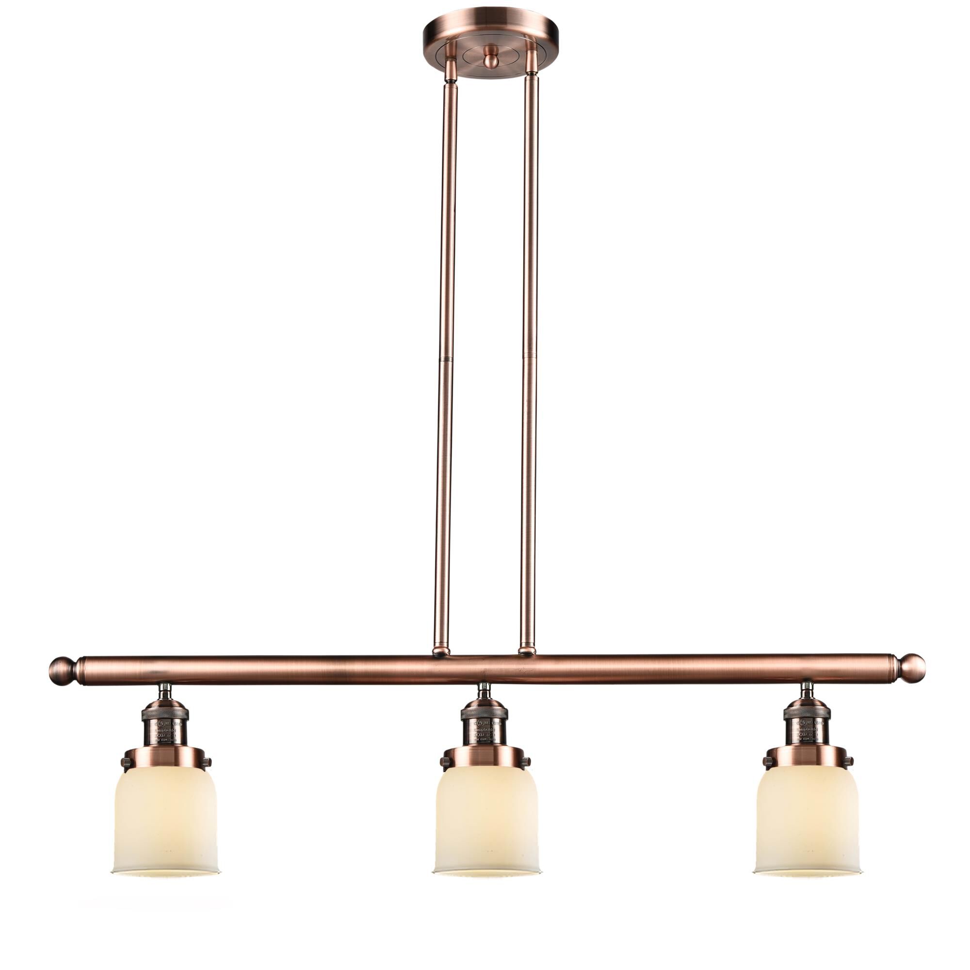 Bruno Marashlian Small Bell 36 Inch 3 Light Linear Suspension Light by Innovations Lighting