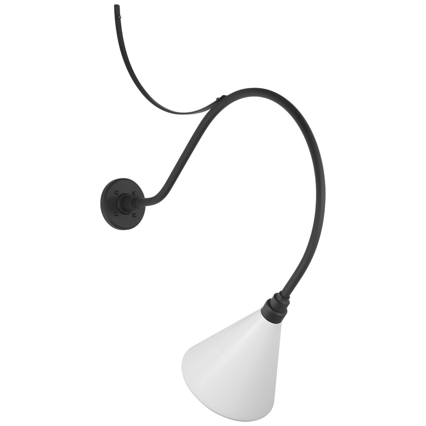 Shown in Matte Black finish and White shade