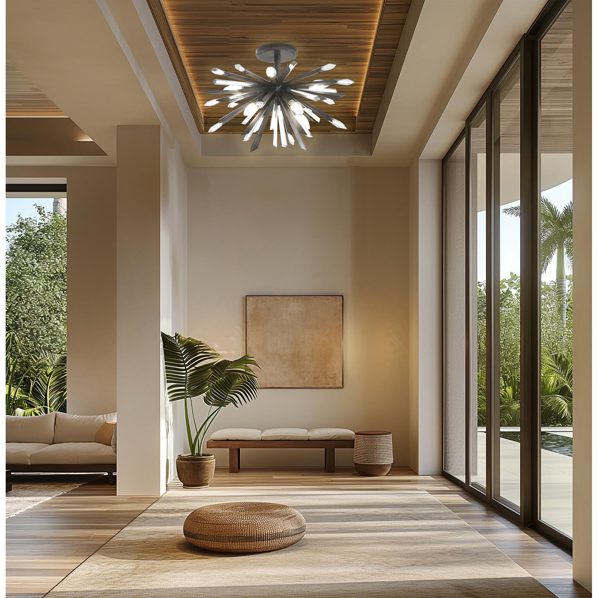 Elsa 23 Inch Semi Flush Mount by Metropolitan Lighting