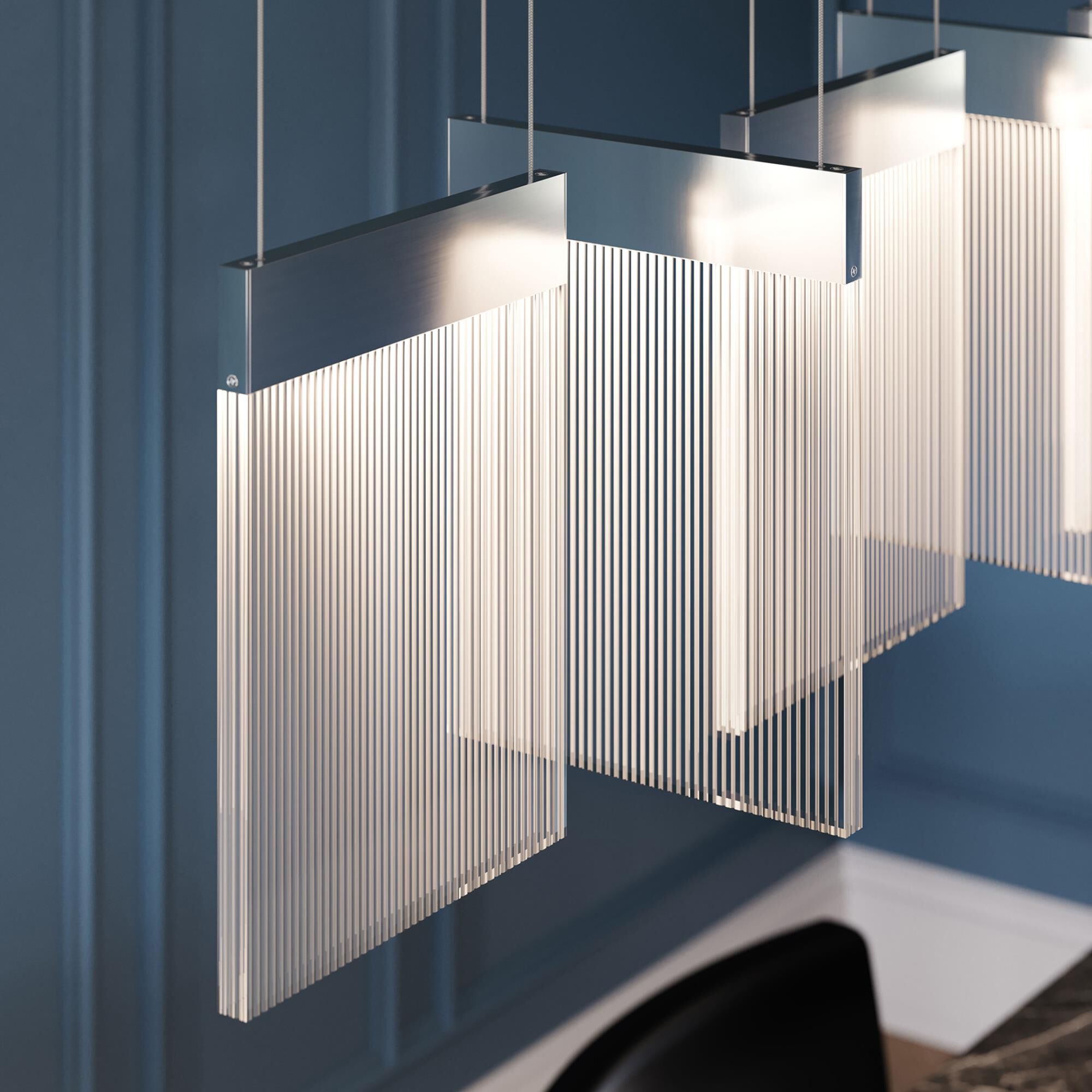 V Panels 56 Inch Multi Light Pendant by SONNEMAN