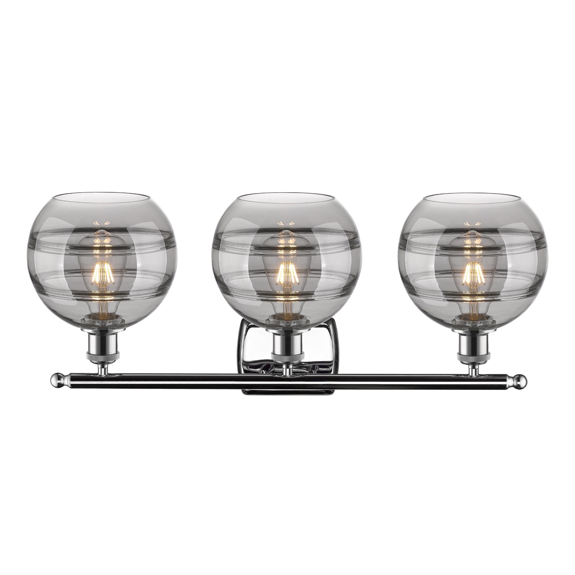 Shown in Polished Chrome finish and Light Smoke glass